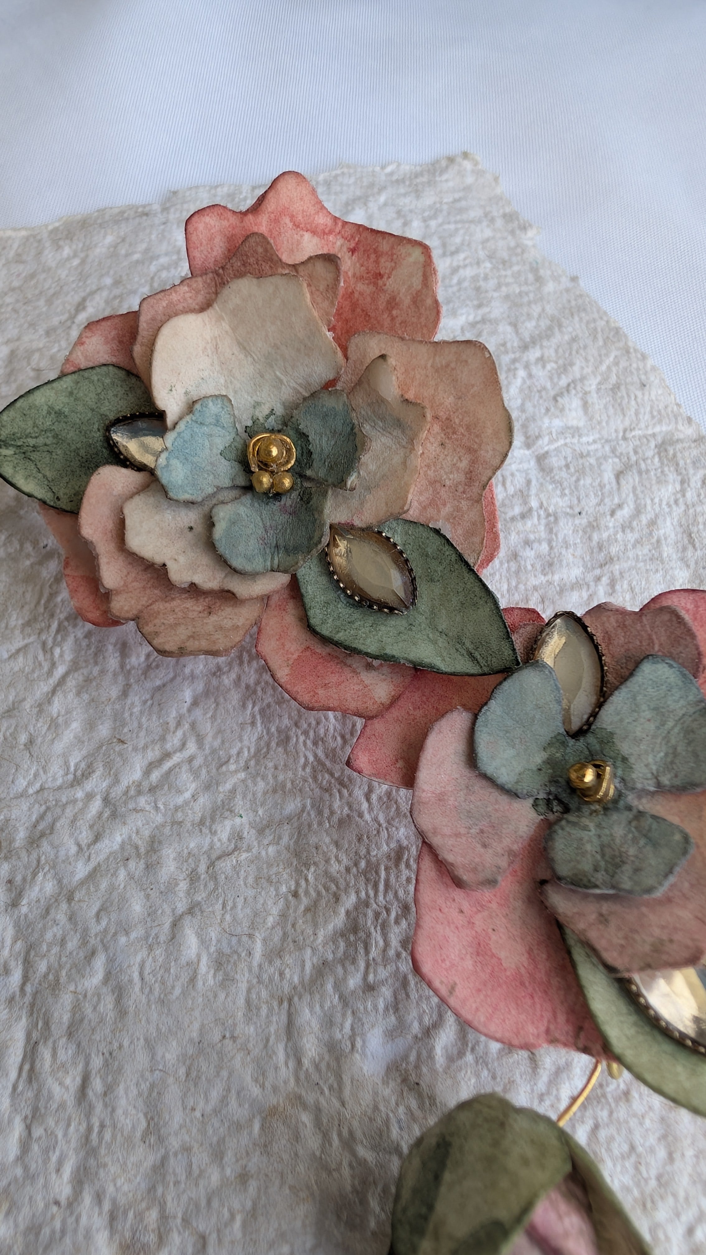 Made to Order Floral Ear Cuff – Bridal Statement Earrings Wearable Art