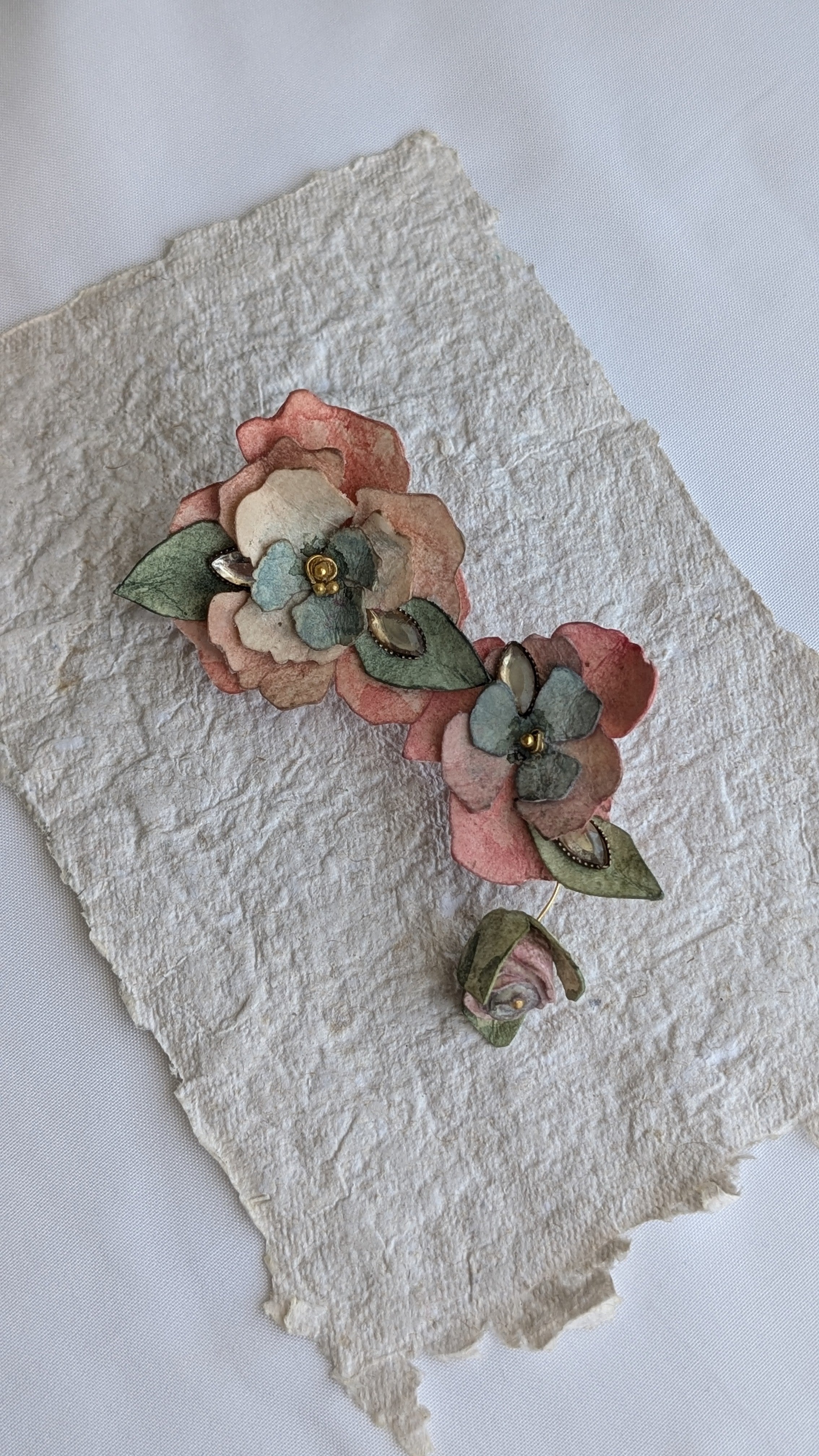 Made to Order Floral Ear Cuff – Bridal Statement Earrings Wearable Art