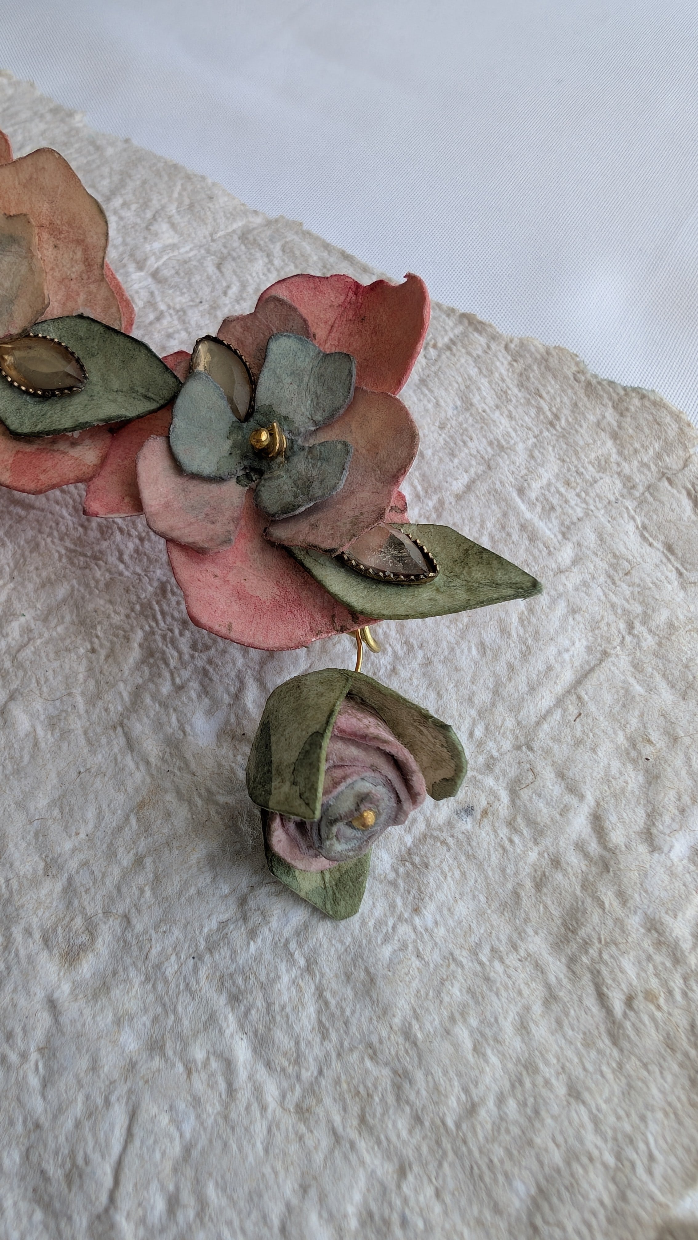 Made to Order Floral Ear Cuff – Bridal Statement Earrings Wearable Art