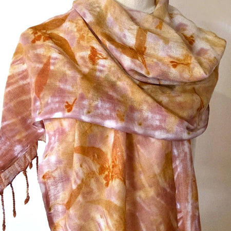 Fine Handloomed Pure Wool - Botanical Print Scarf/Wrap - The Tilly
