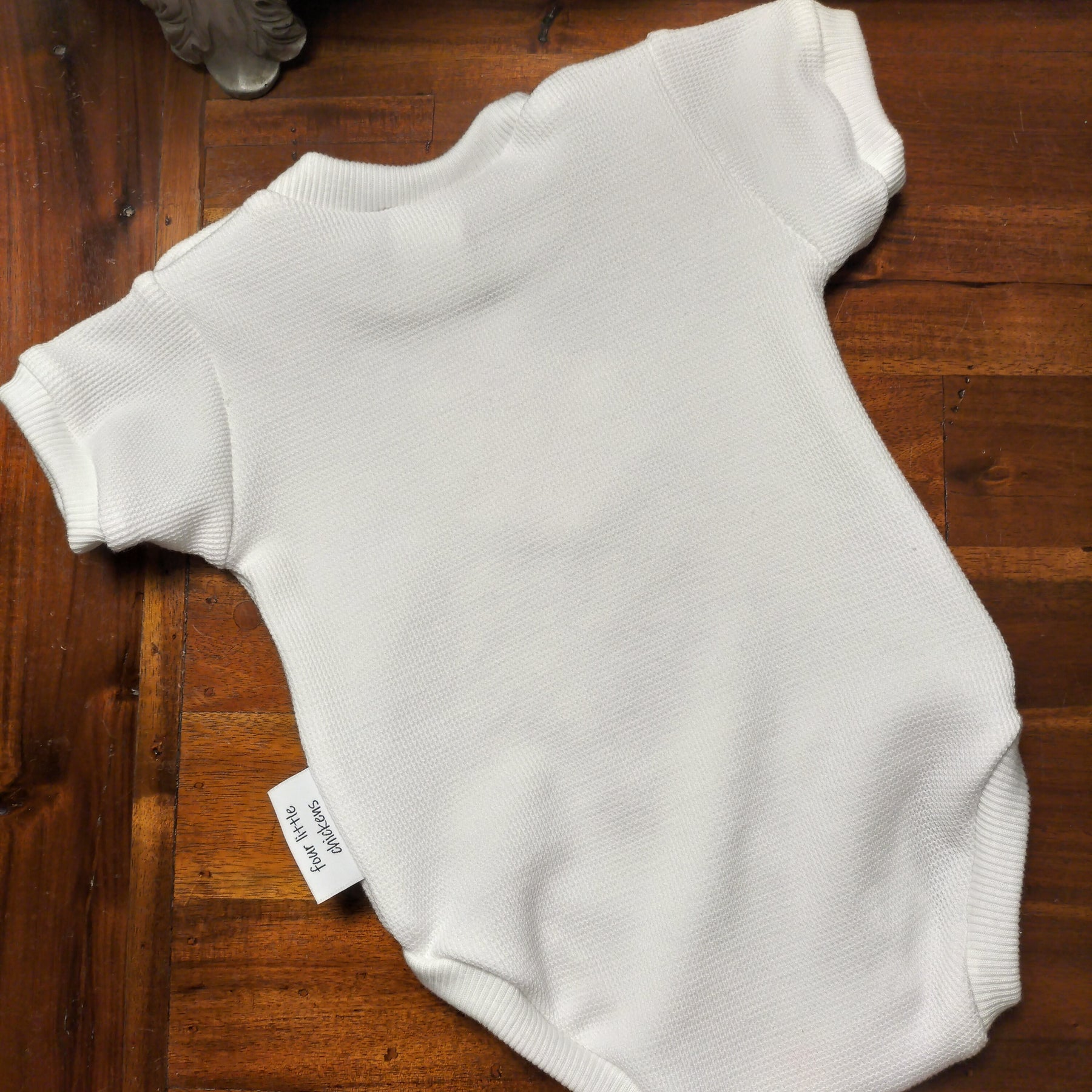 White Waffle Knit Romper Suit with Daisy