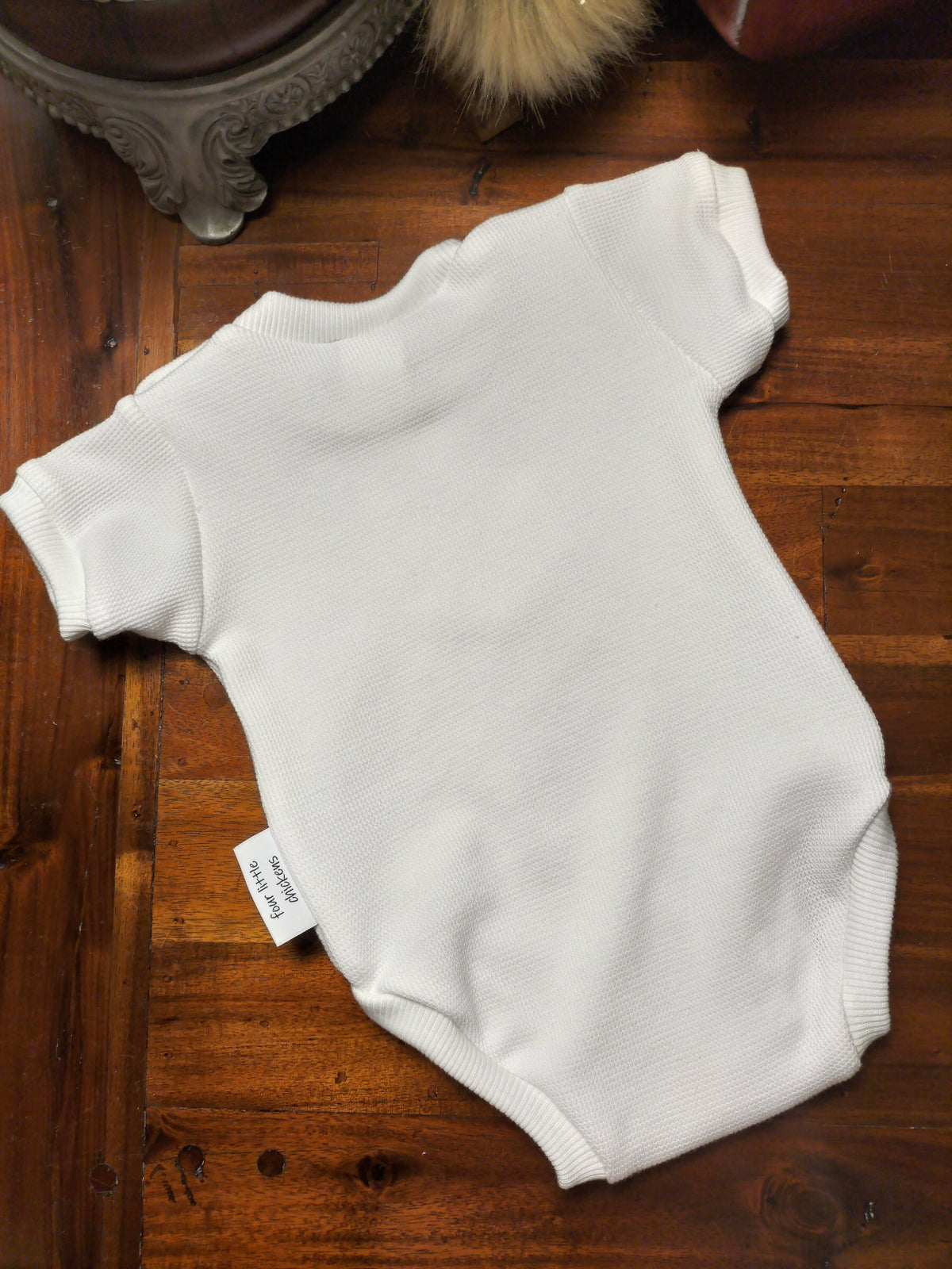 White Waffle Knit Romper Suit with Daisy