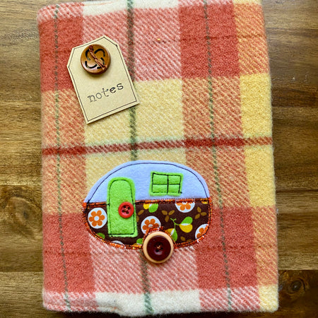 A5 Upcycled Notebook Vintage Caravan - Orange