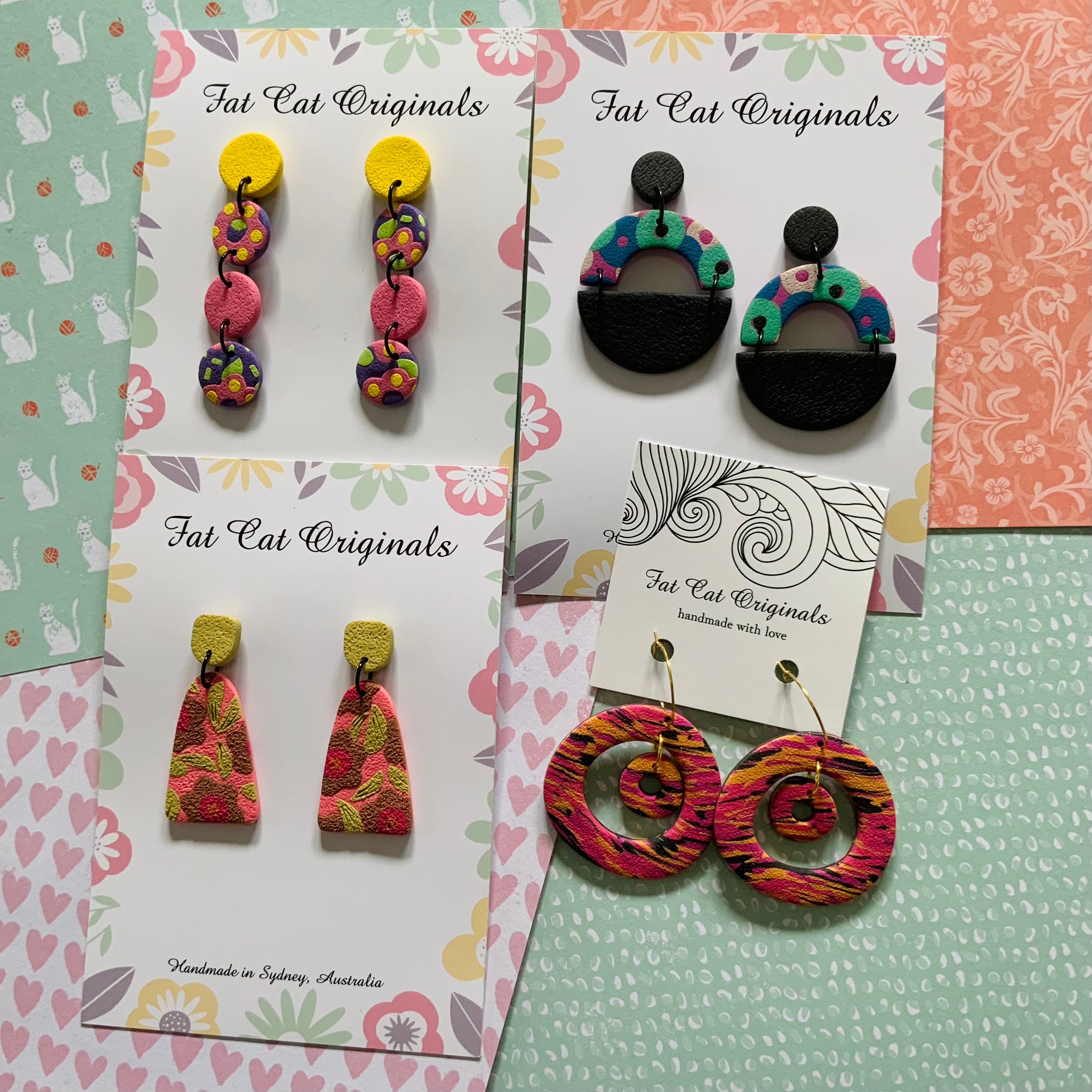 FAT CAT EARRING EDIT 5 | Curated Statement Bundle of 4
