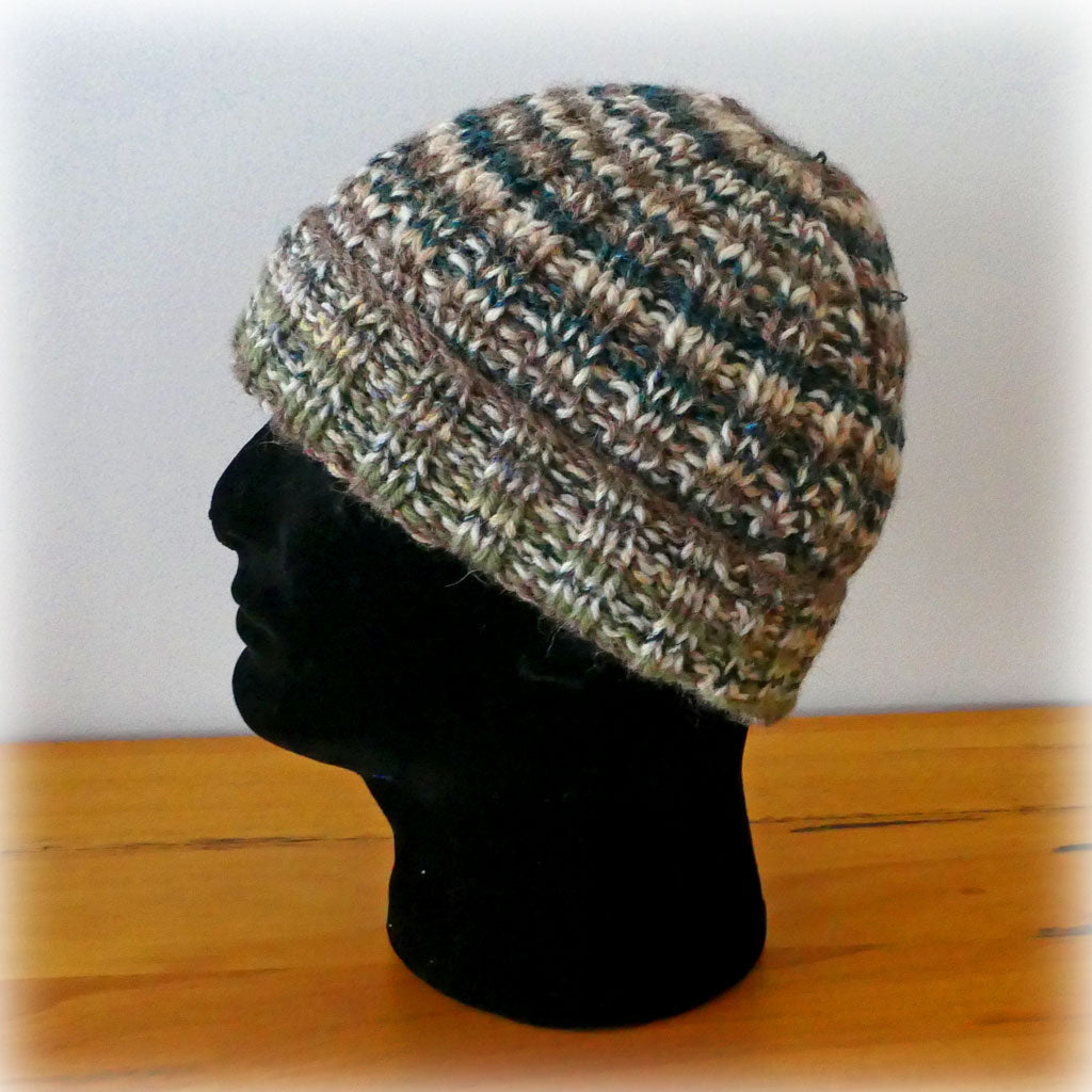 Beanies:  skull cap or traditional, wool, adult, hand knitted.