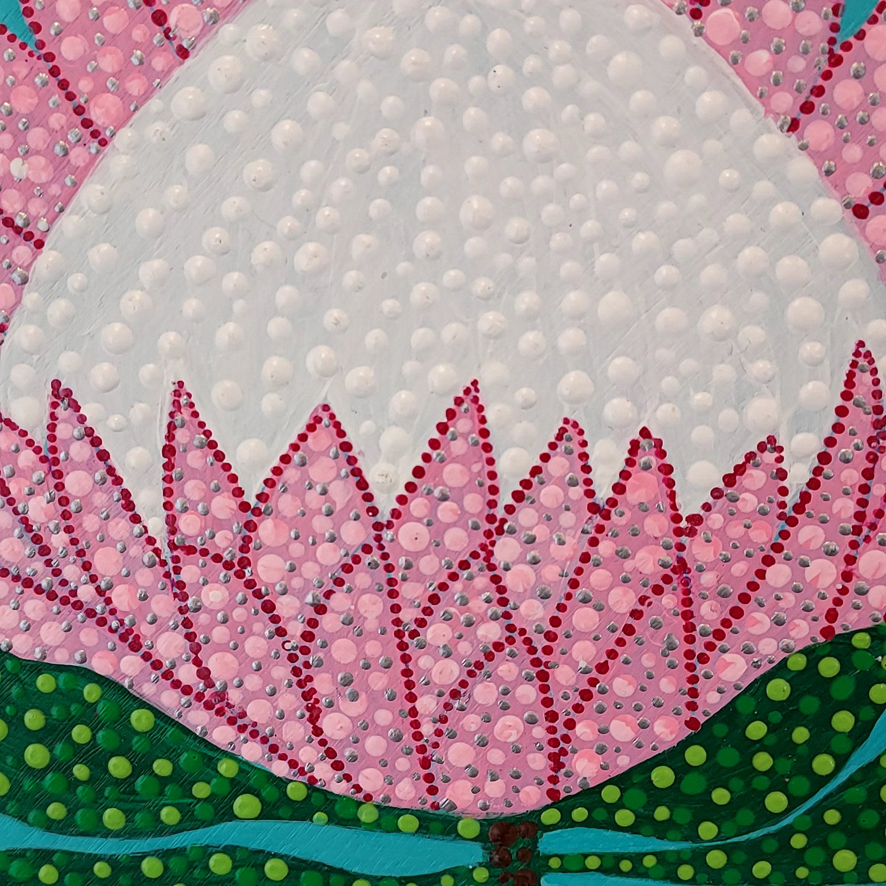 New Original design Dot Art  called " Pink Protea"