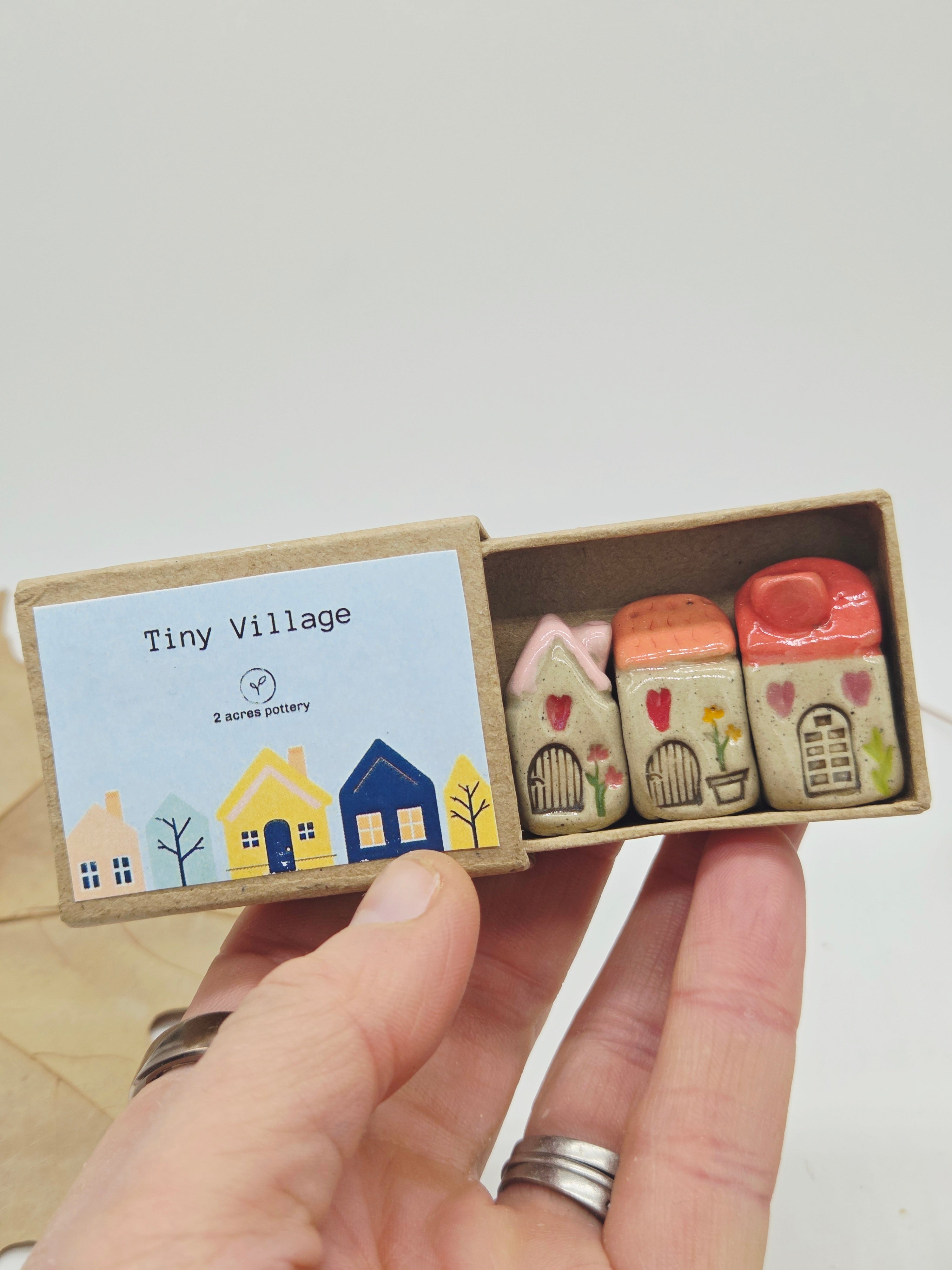 Tiny Ceramic Village - Spring Cottages