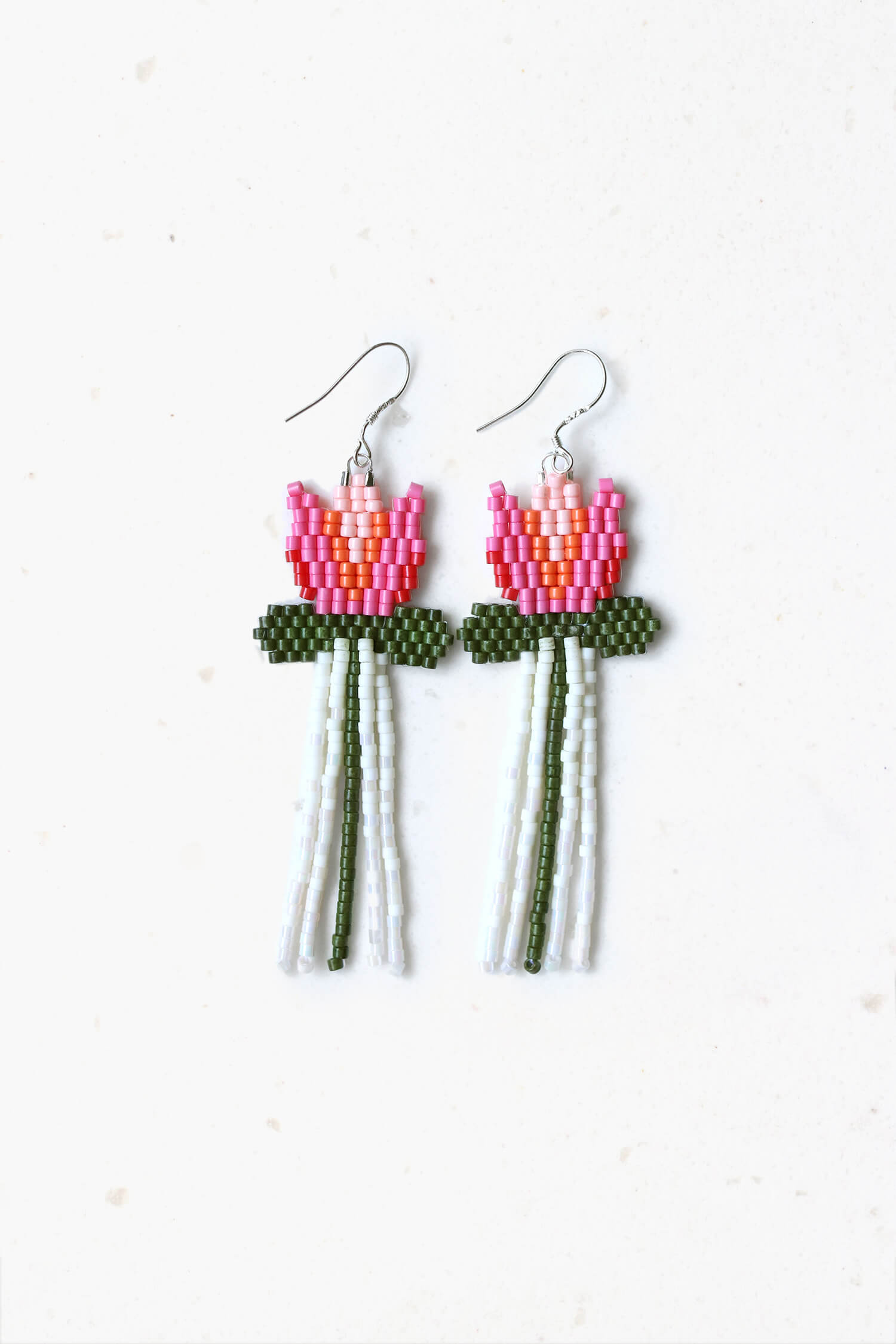 Tulip Dangle Beaded Earrings