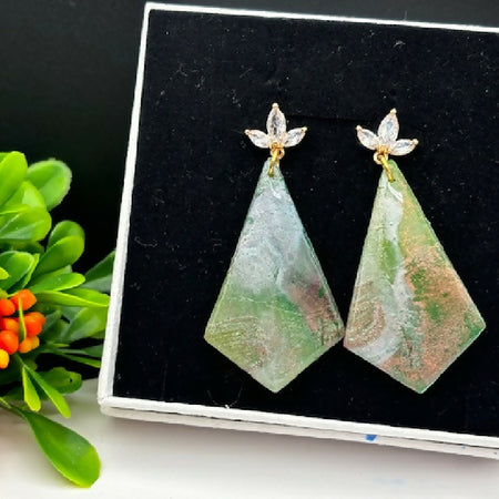 Floral Gem Drop Earrings