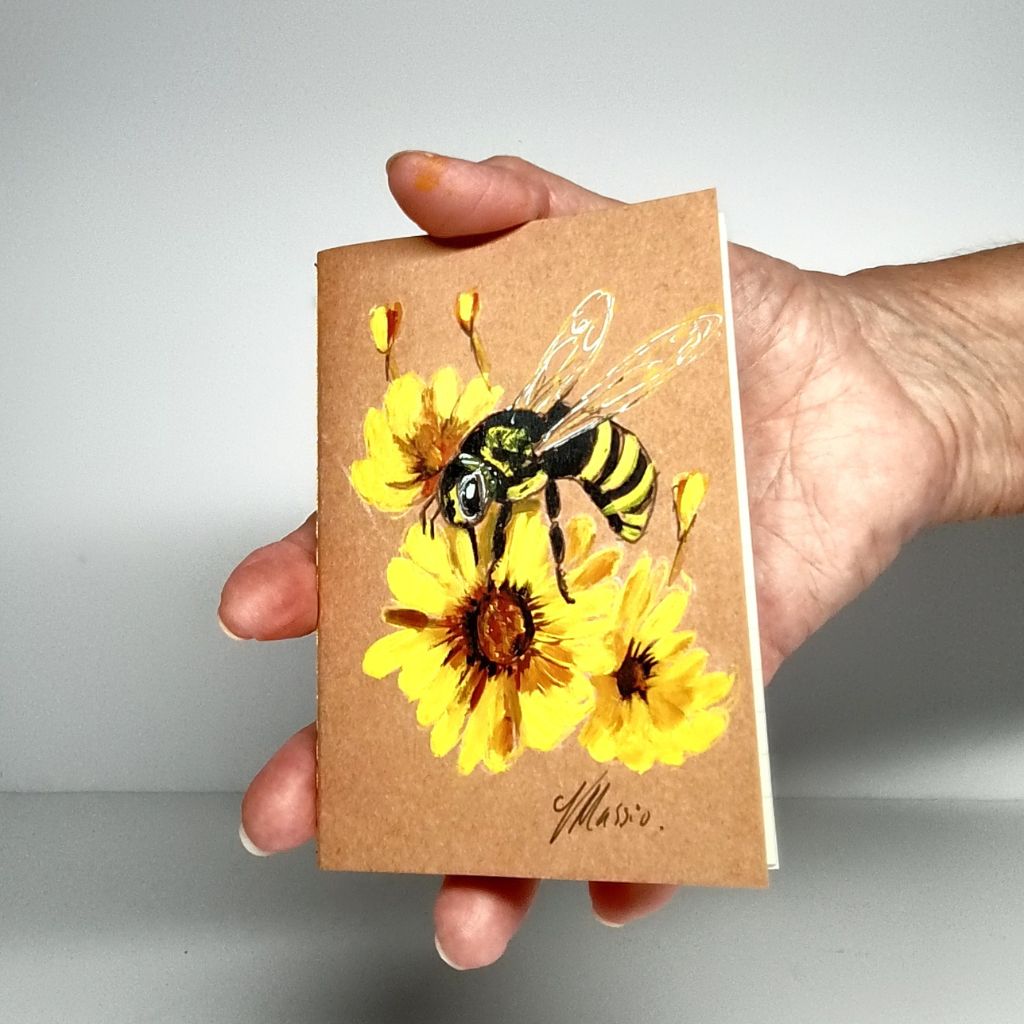 Handpainted Bee Notebooks - Variety of sizes. Lined.