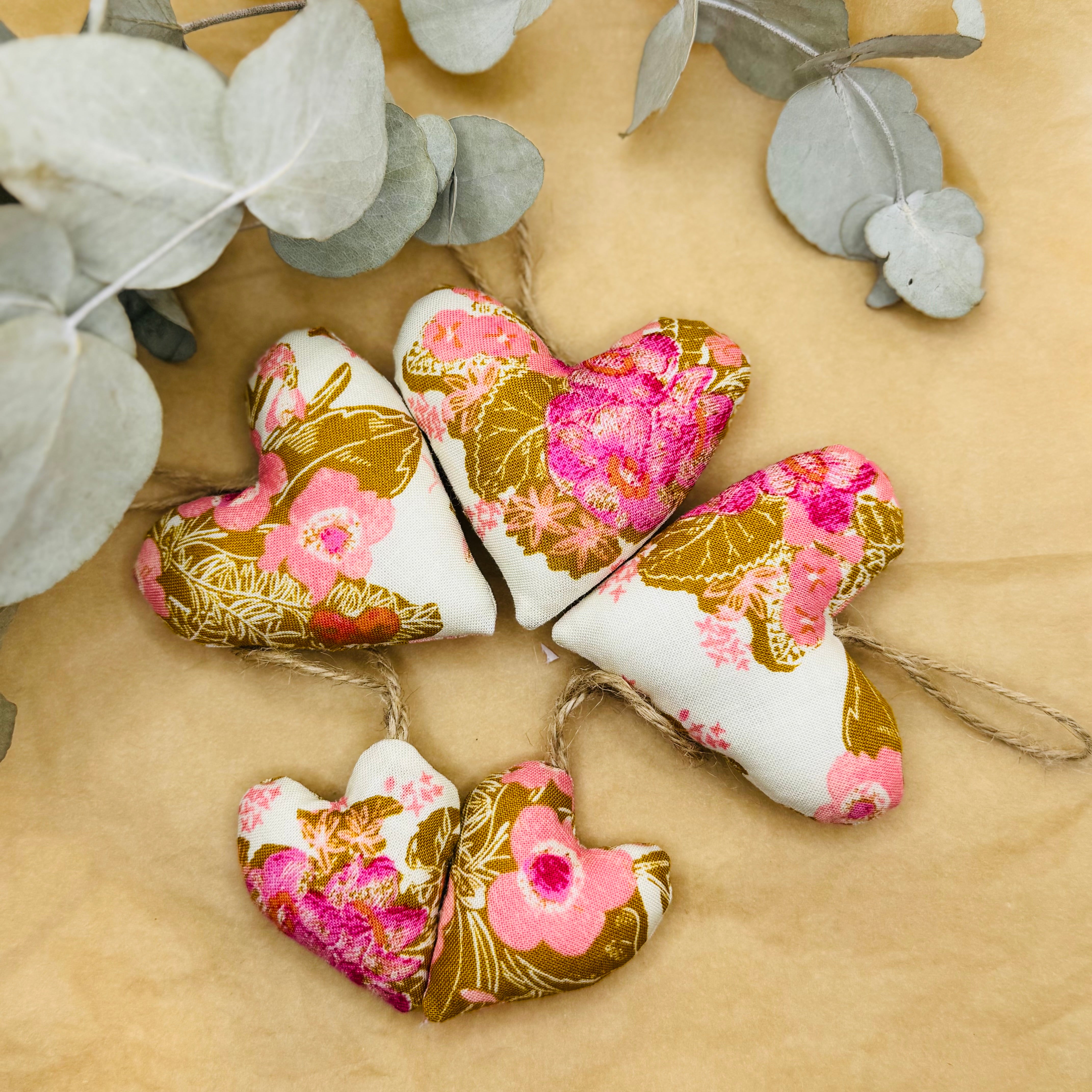 Handmade Pink/Caramel Hearts