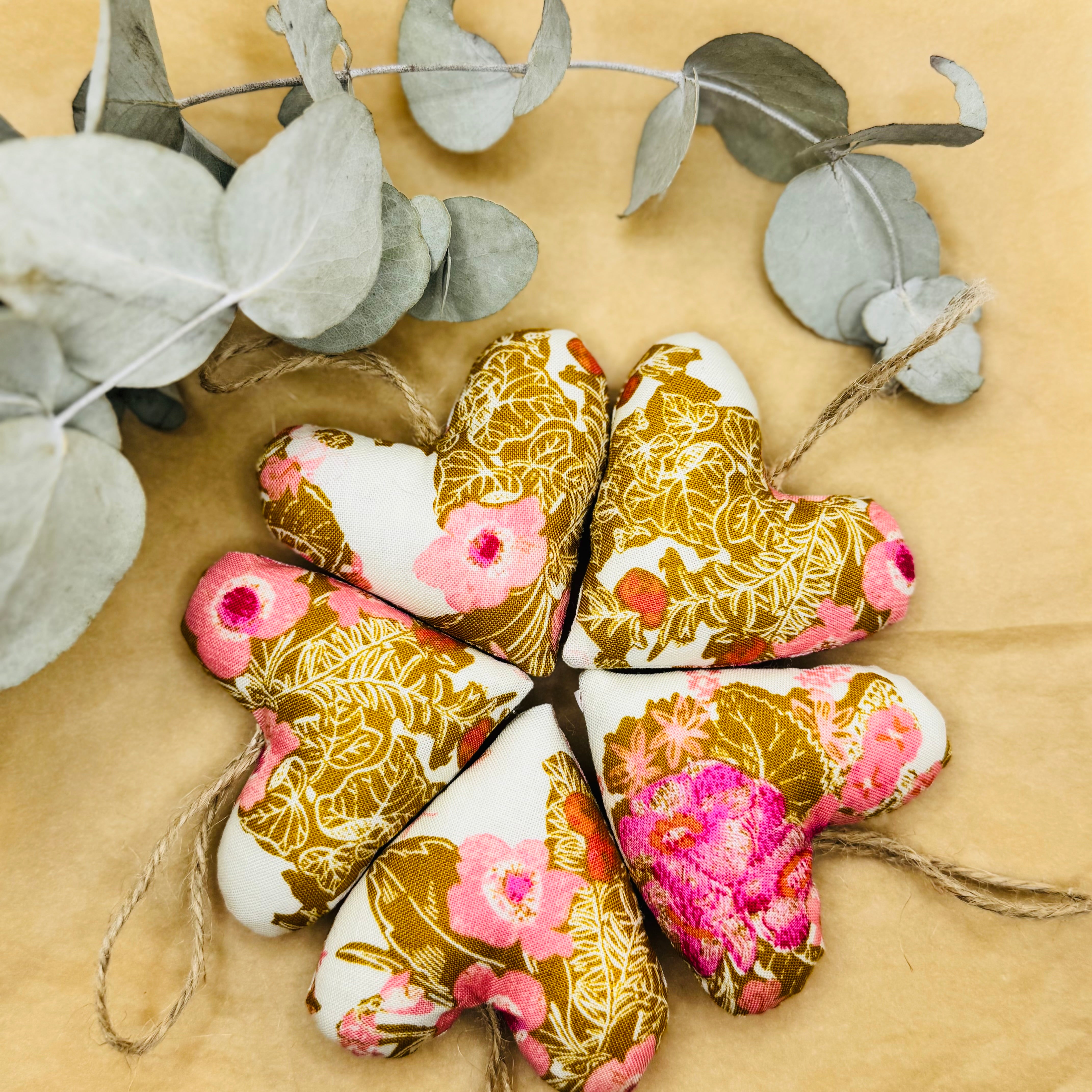 Handmade Pink/Caramel Hearts