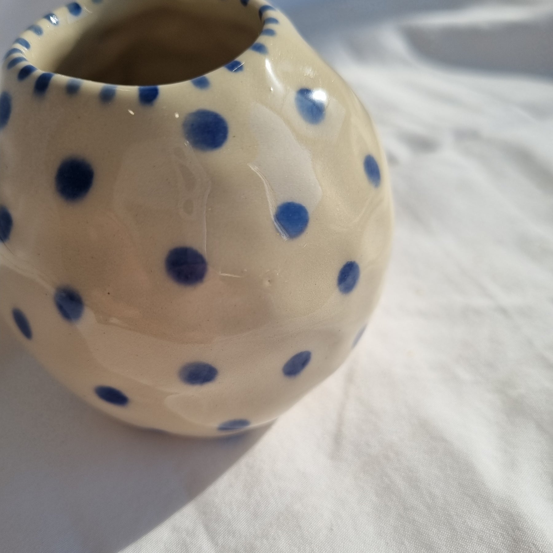 Blue Dot Bud Vase