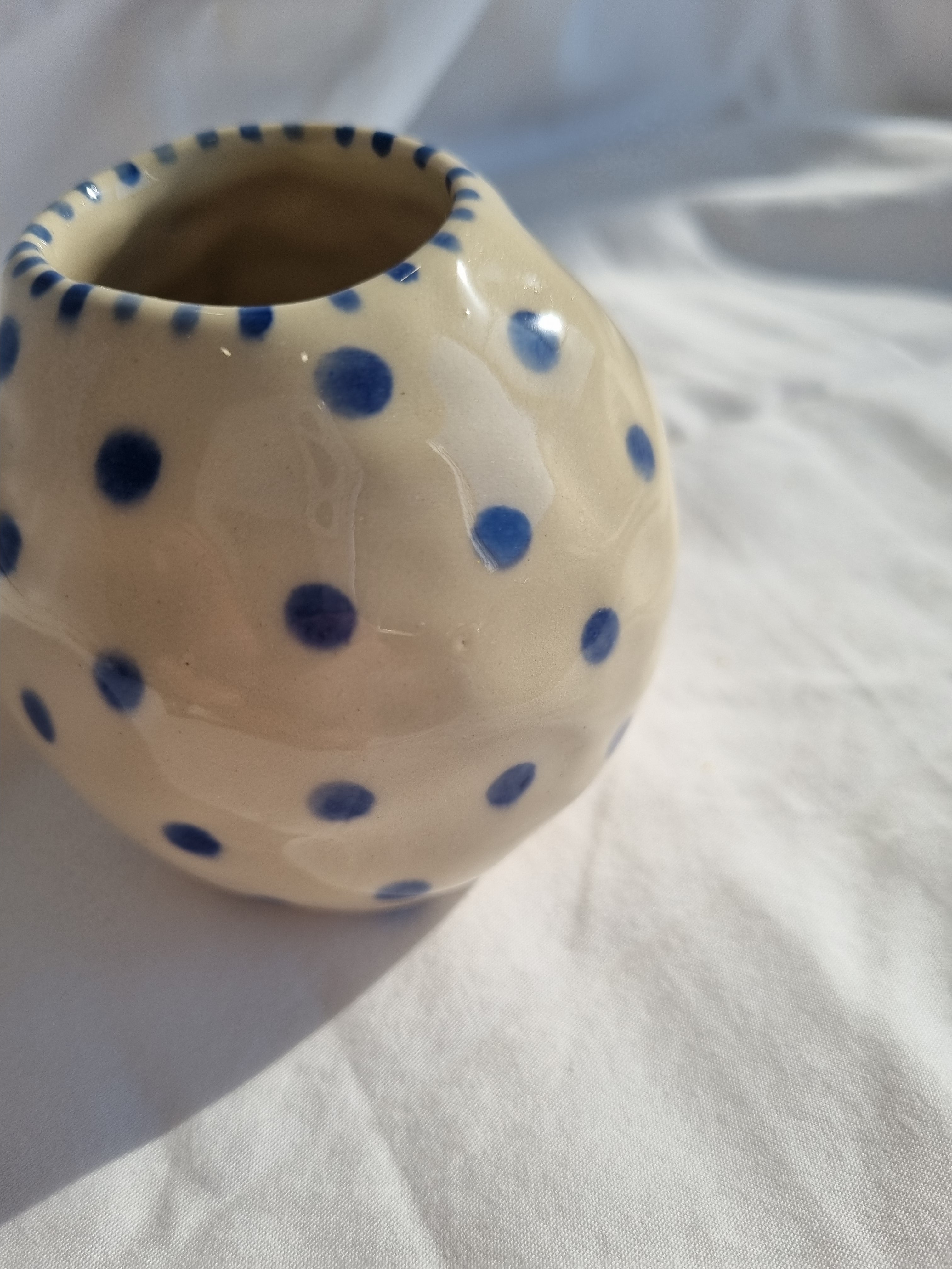 Blue Dot Bud Vase