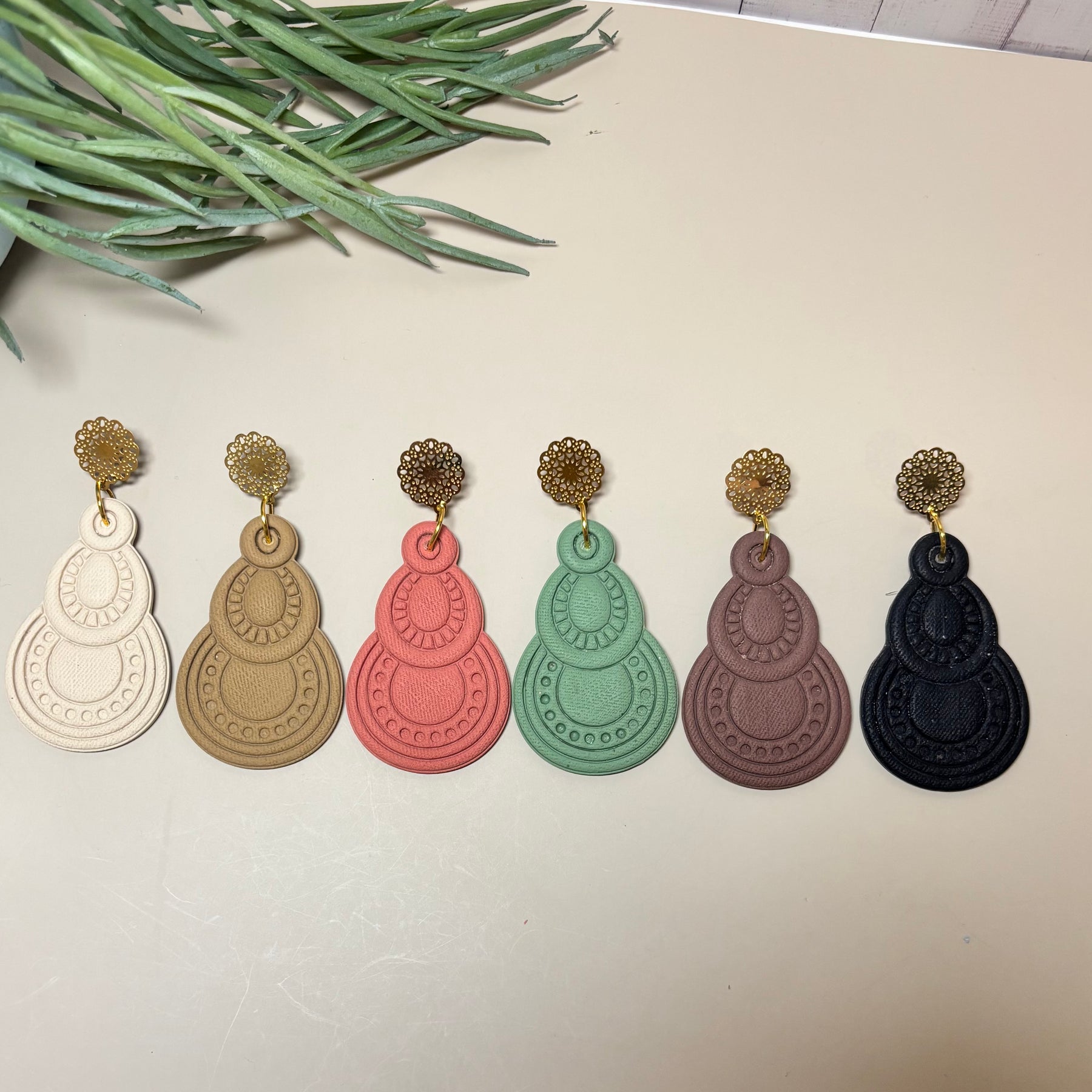 Asha Statement Earrings | Boho Polymer Clay Dangles