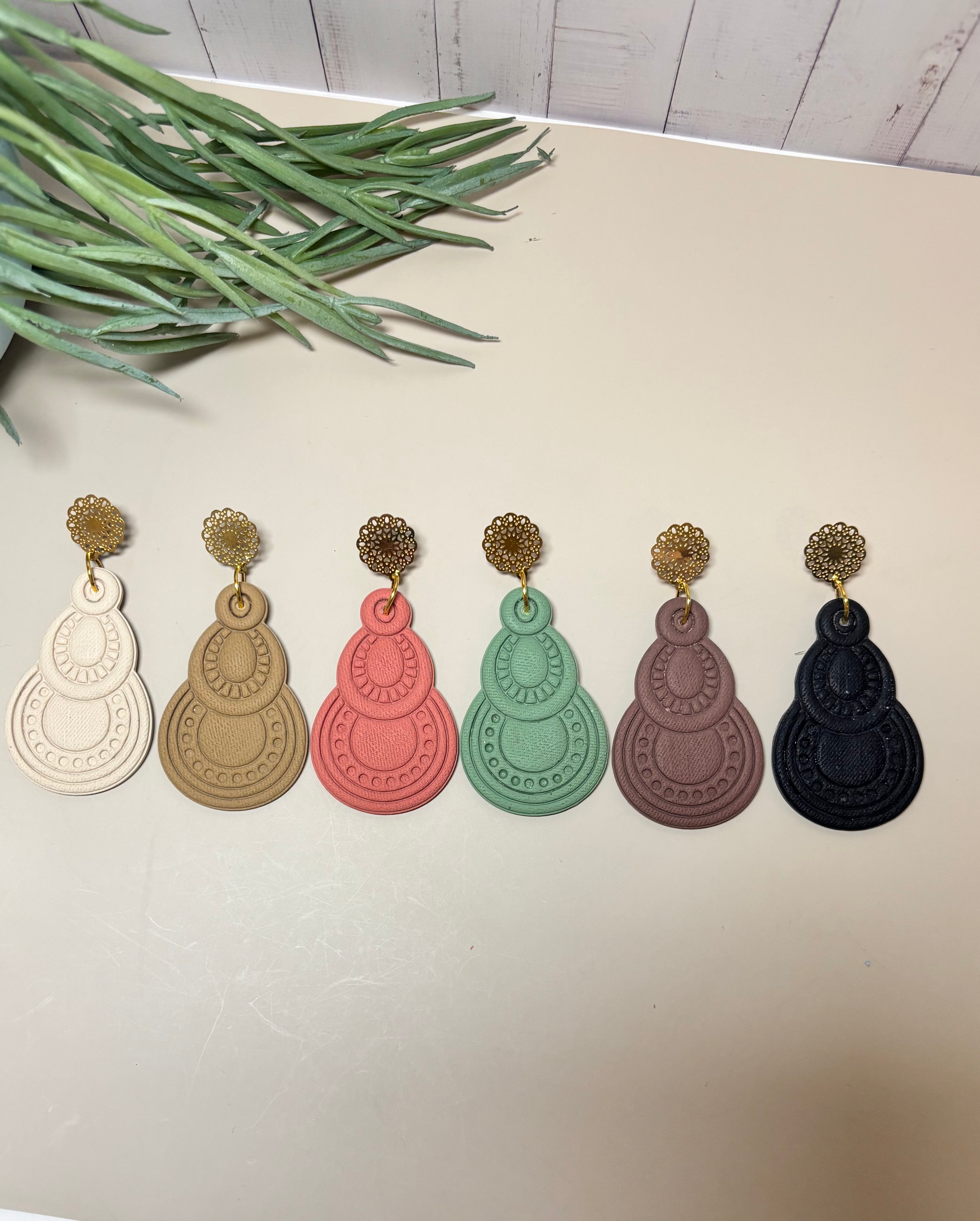 Asha Statement Earrings | Boho Polymer Clay Dangles
