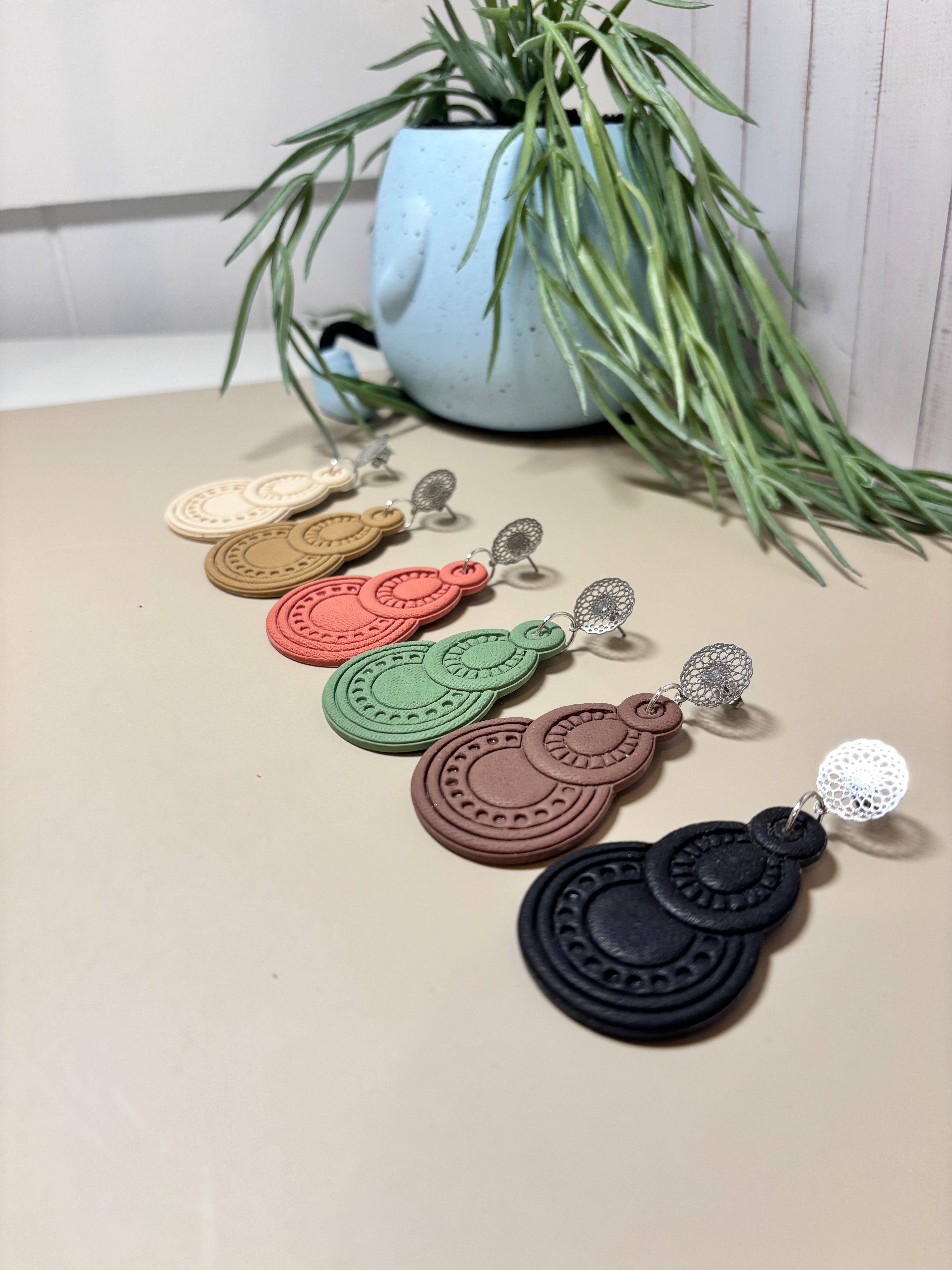 Asha Statement Earrings | Boho Polymer Clay Dangles