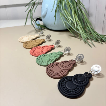 Asha Statement Earrings | Boho Polymer Clay Dangles