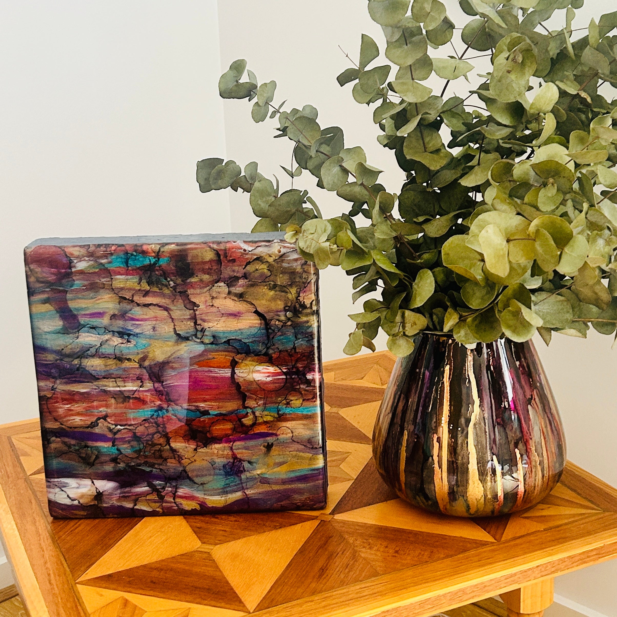 Wall Art | Timber | Alcohol Ink/ Abstract