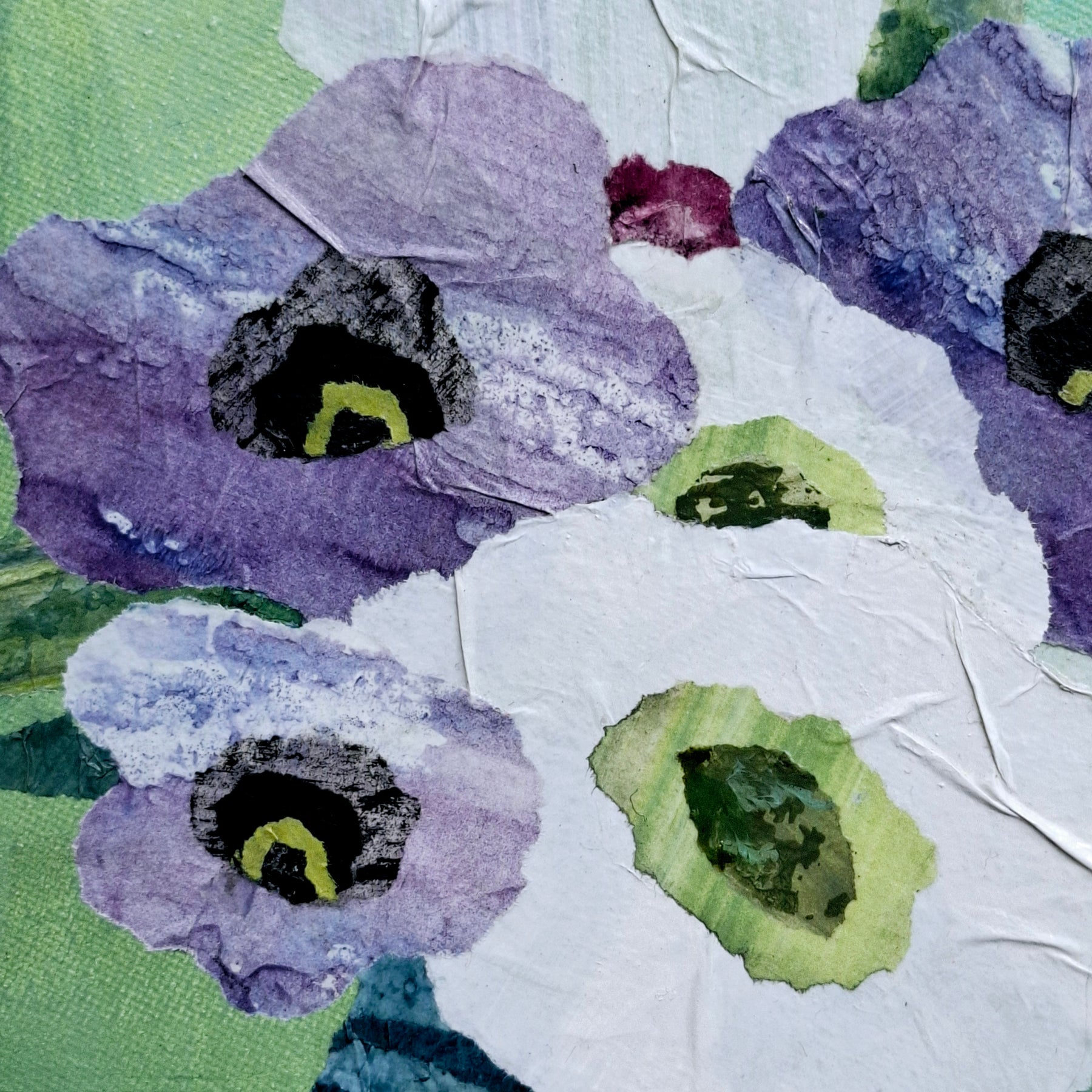ORIGINAL ARTWORK - Bold Anemones - 20cm x 20cm