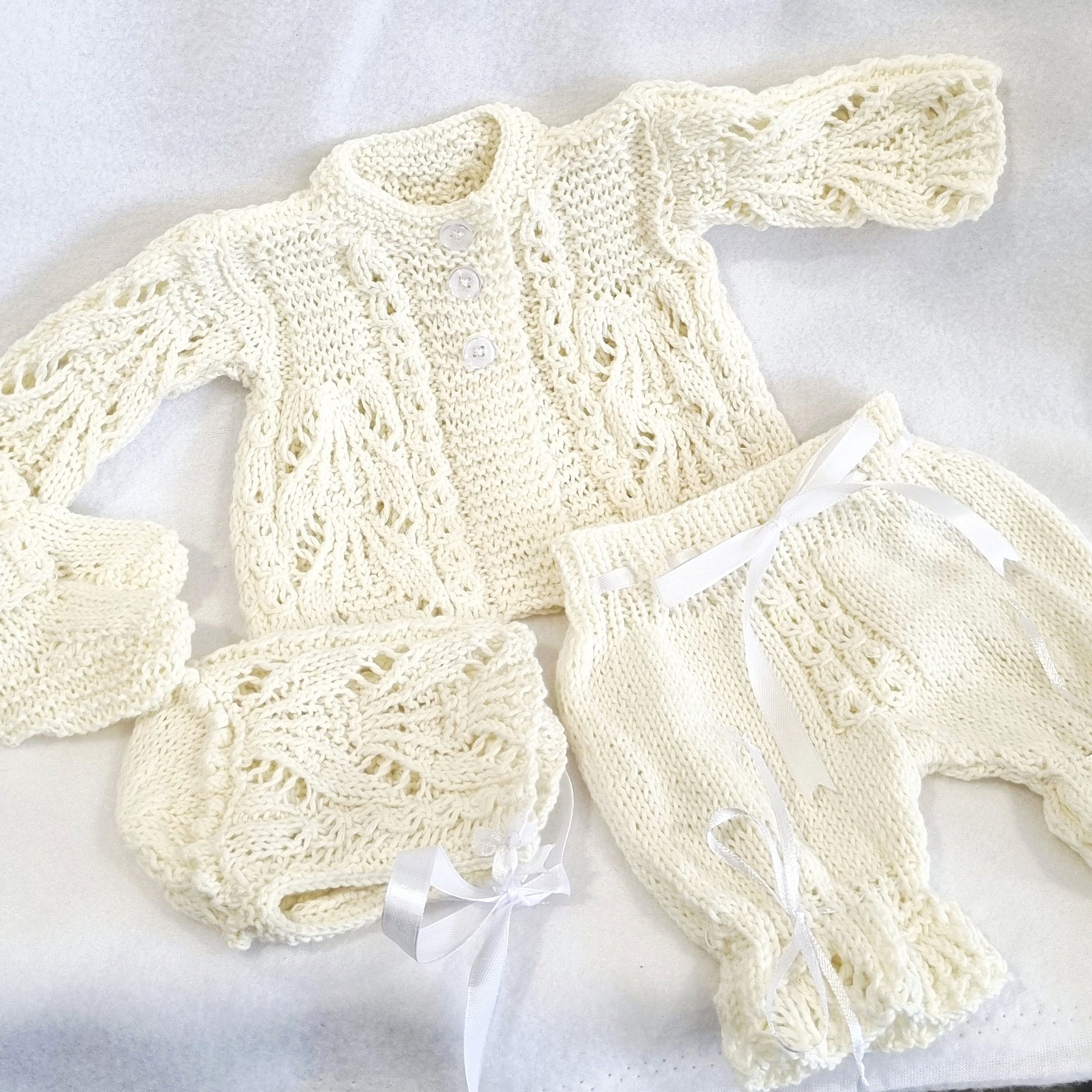 Handmade, Newborn, Knitted Layette, Organic Cotton, Bespoke, BB21