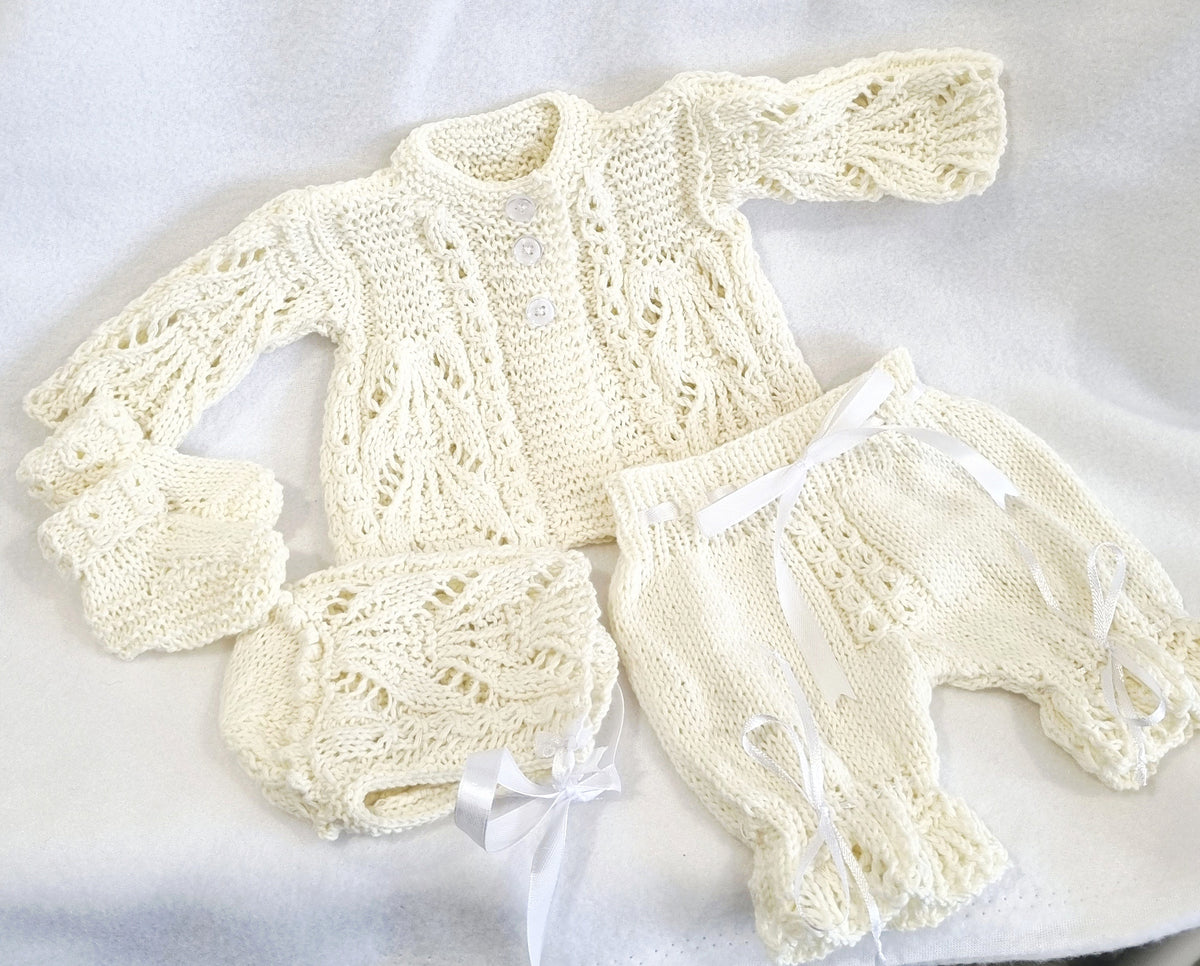 Handmade, Newborn, Knitted Layette, Organic Cotton, Bespoke, BB21