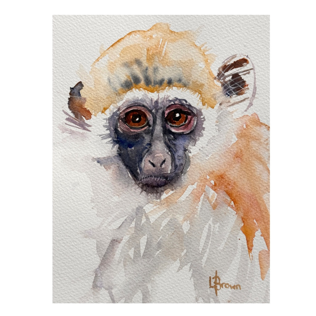 Mini Me #175 Monkey Original Watercolour Painting