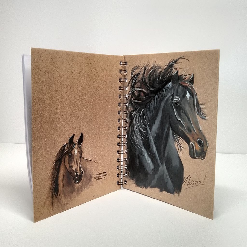 Horse Handpainted Notebooks/Journal. Lined.