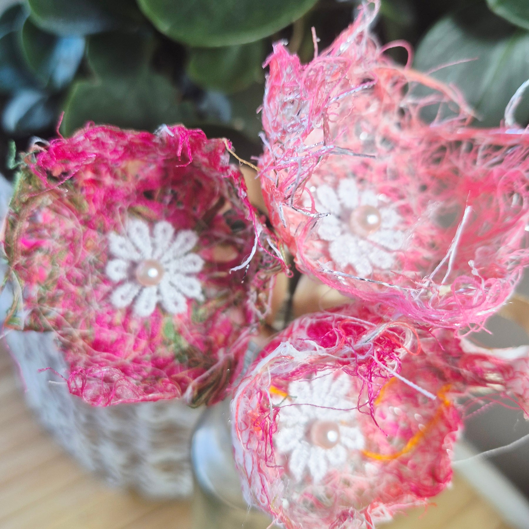 Bunch of 3 Fabric Flowers