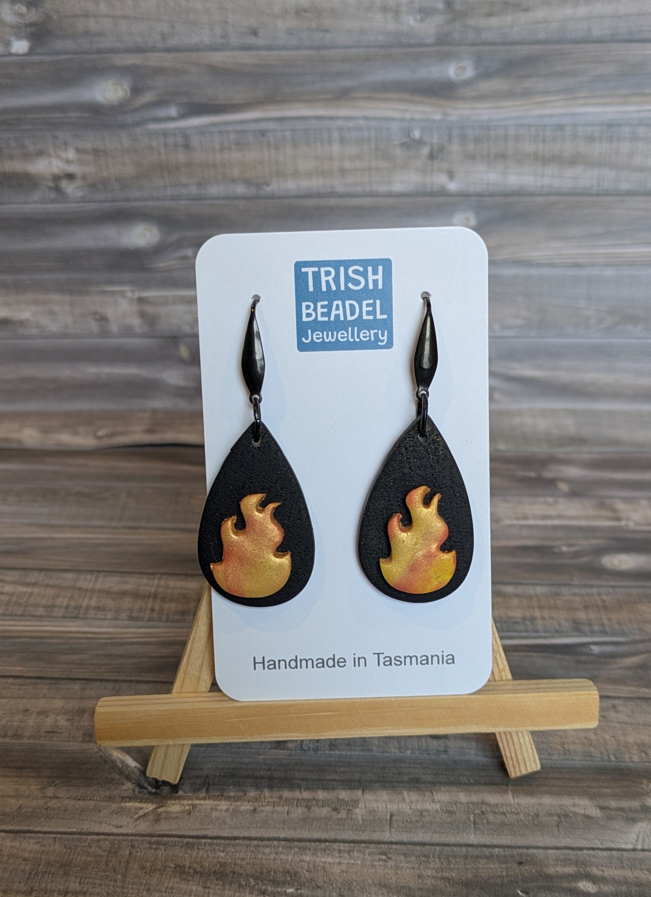 Flaming Heart drop earrings