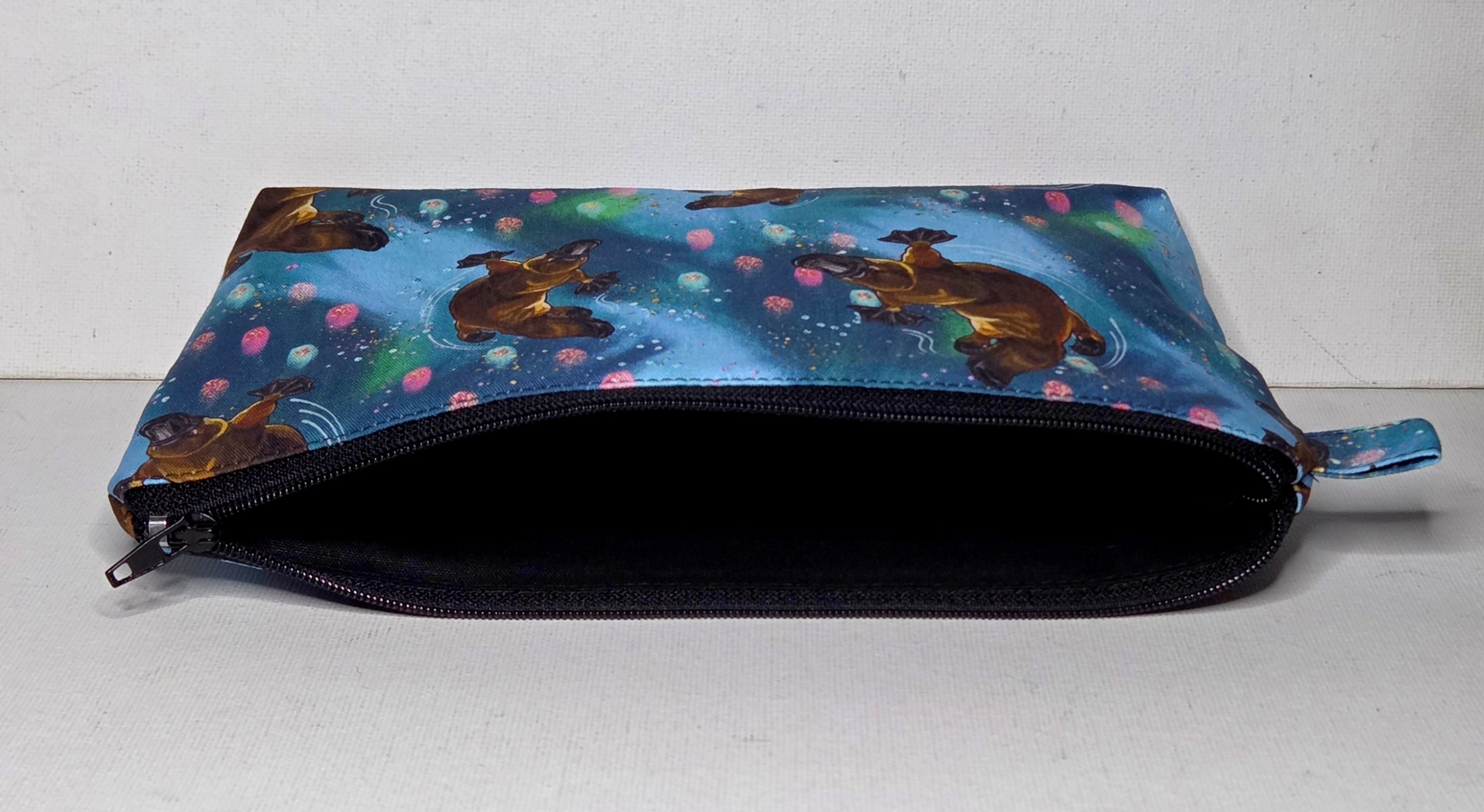 Zippered Pouch with a Platypus design, size Large