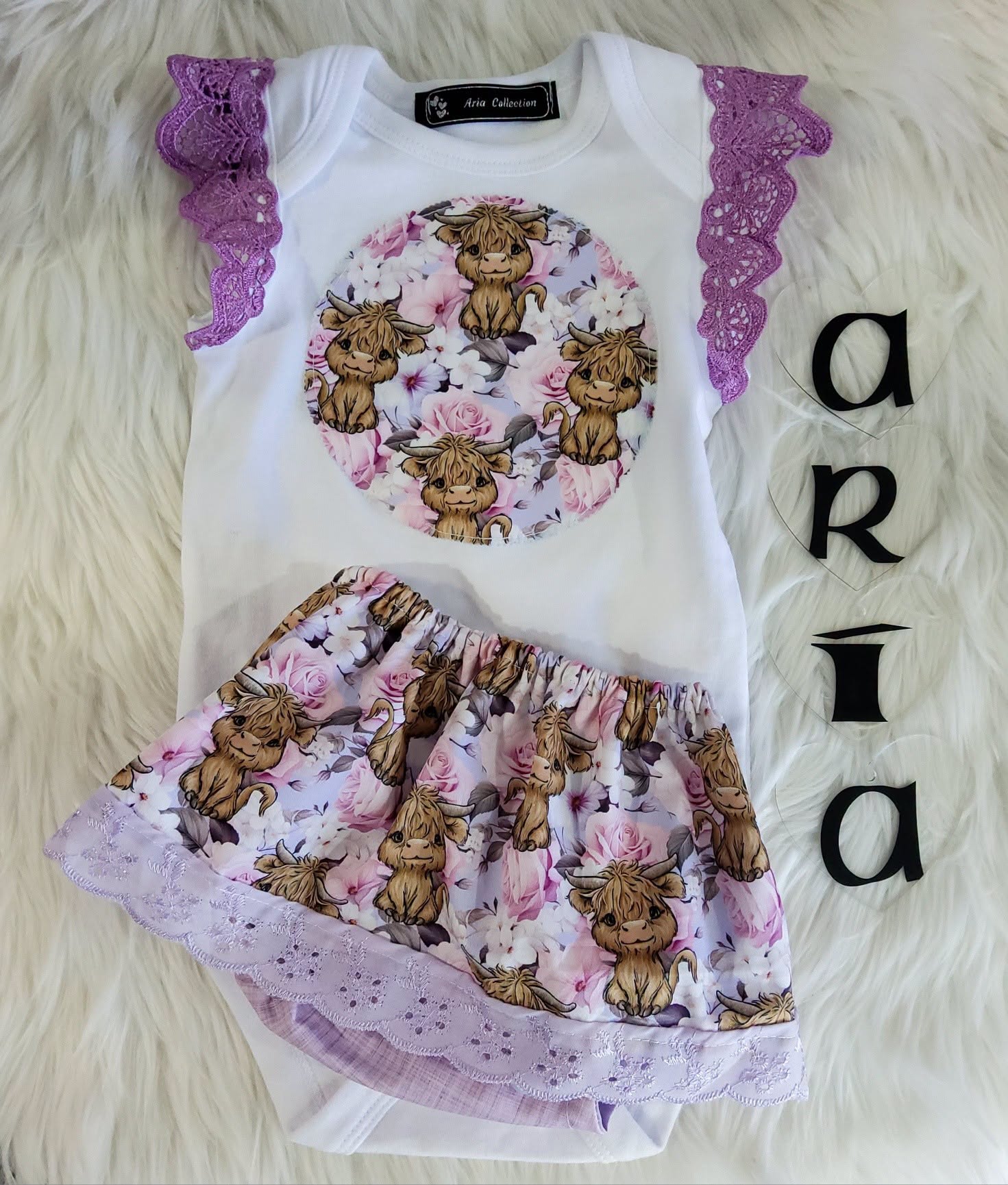 Lilac Highland Cow Set Size 1