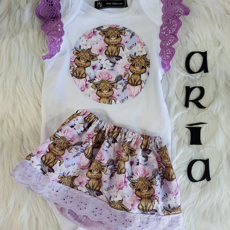 Lilac Highland Cow Set Size 1
