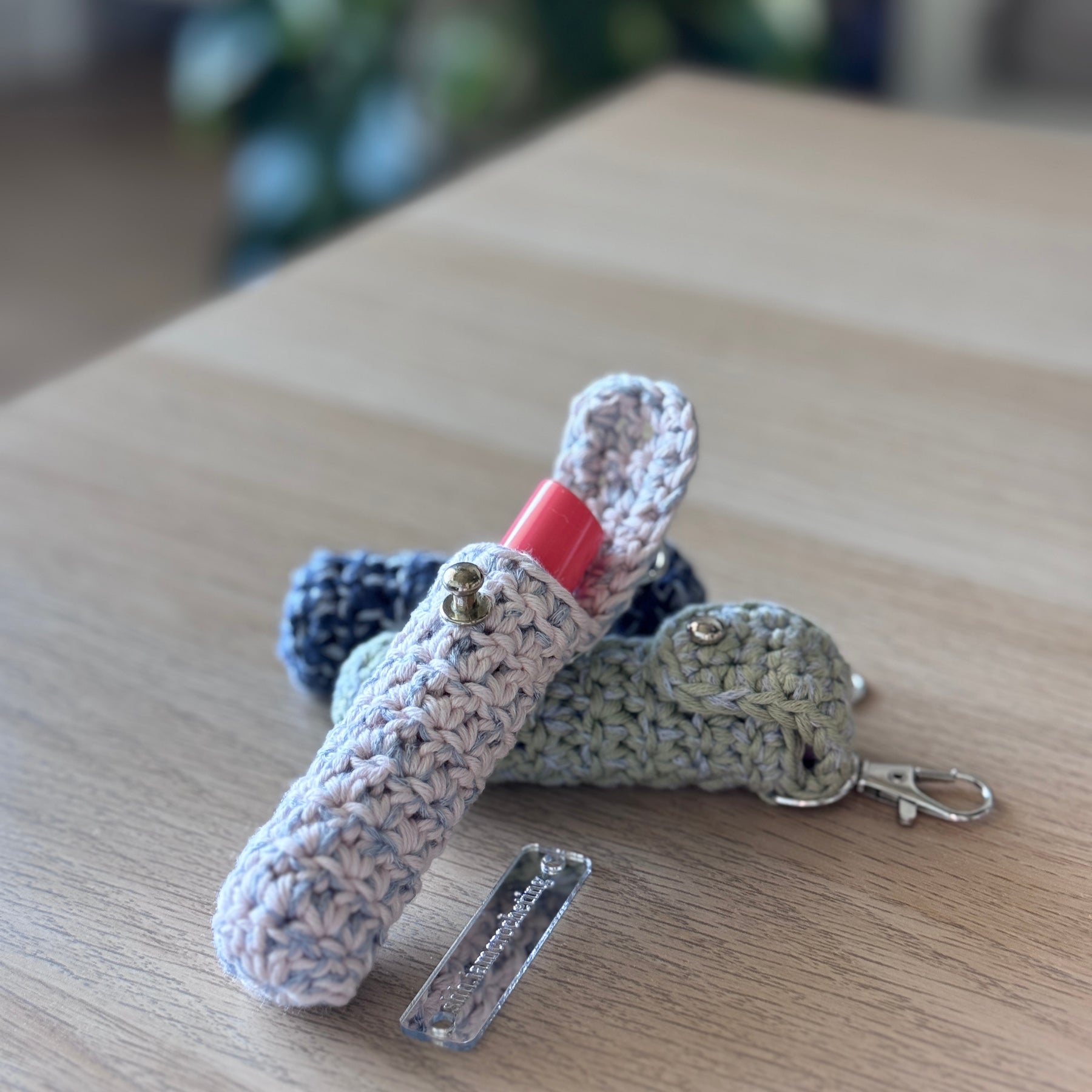 Crochet Lipstick Holder Bag Charm | Handmade Lip Balm Holder
