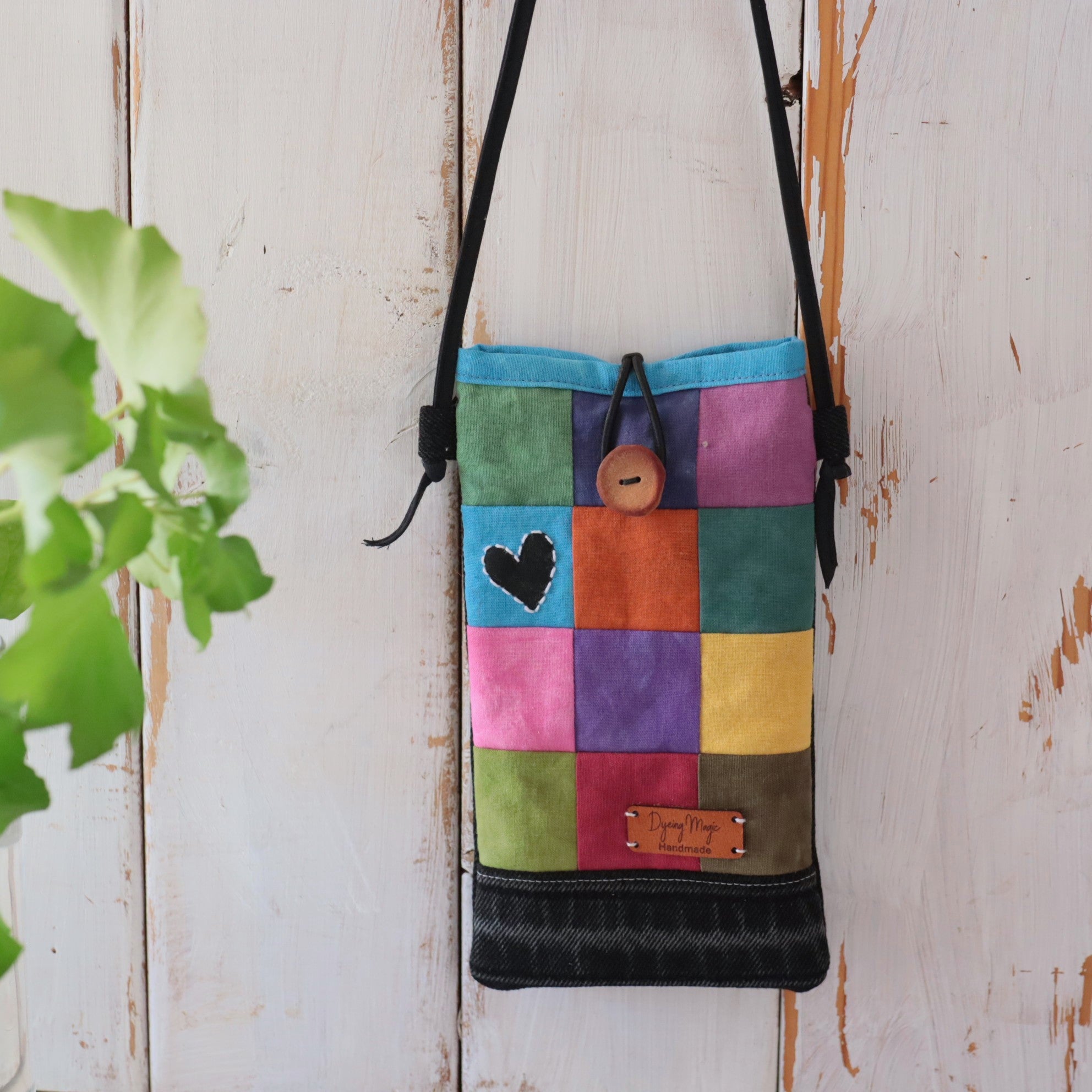 Hand Dyed Patchwork Phone/Glasses Carrier