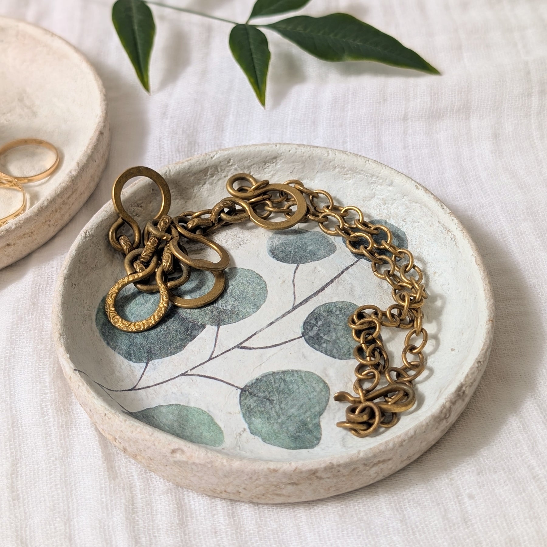 Eucalyptus Paper Clay Jewellery Dish Set