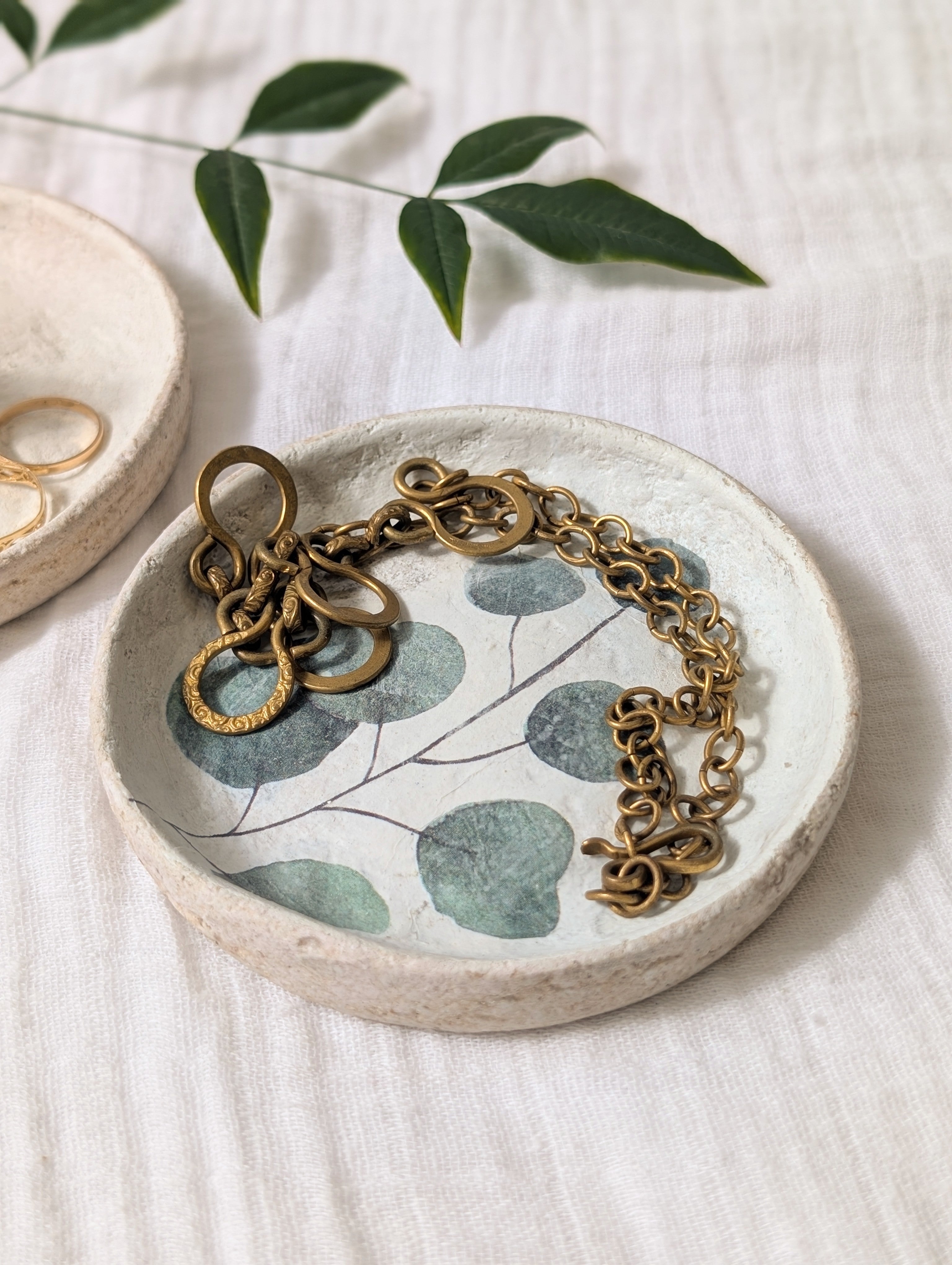 Eucalyptus Paper Clay Jewellery Dish Set