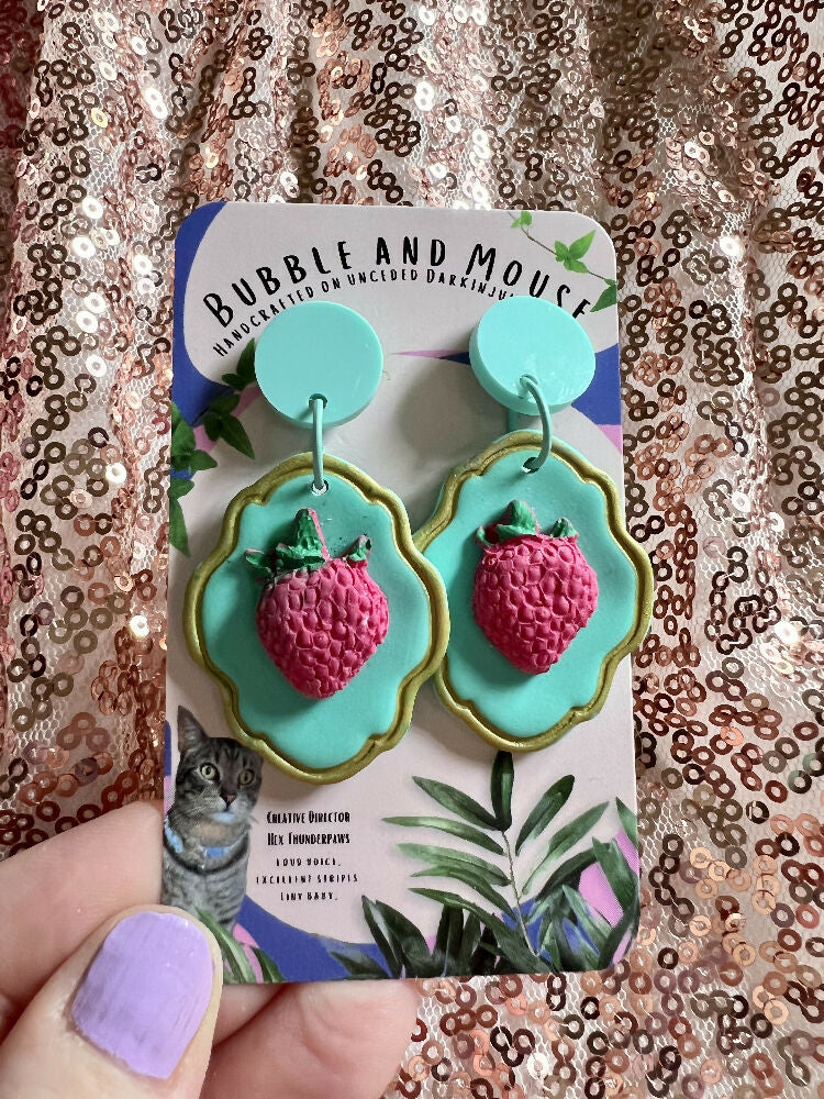 Mint Strawberry Field Earrings