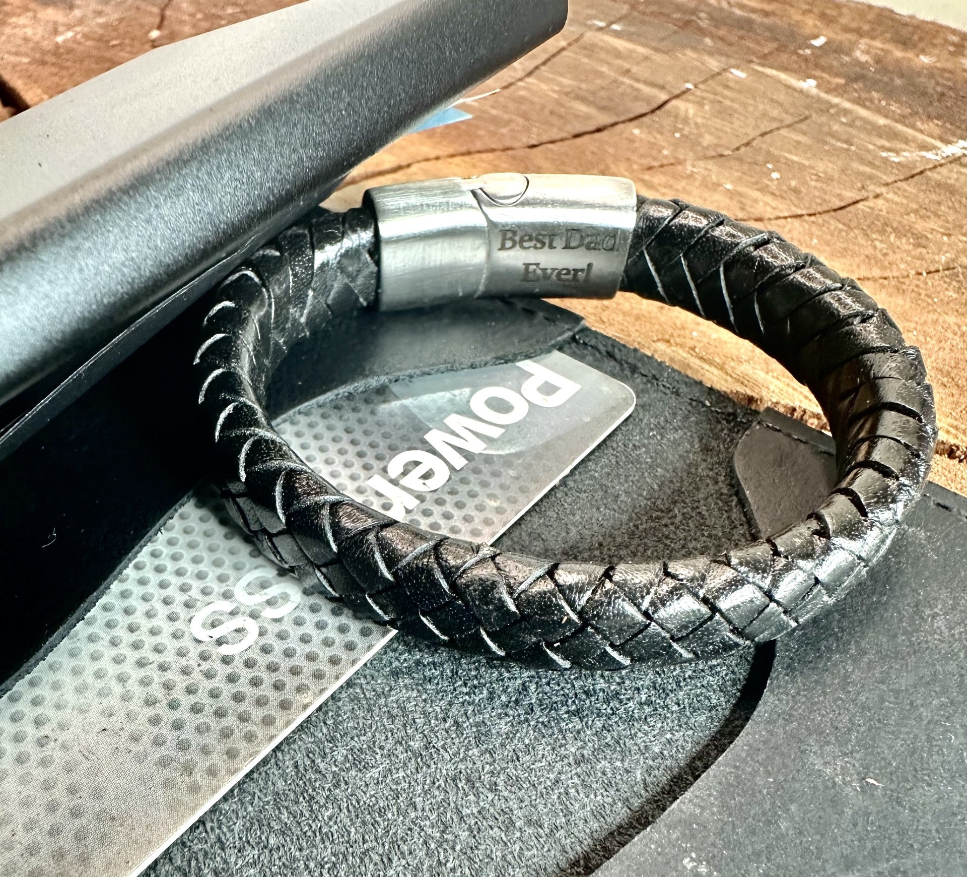 Personalized Leather Wallet & Bracelet Set with Engraving - Unique Gift for Men, Xmas Gift set