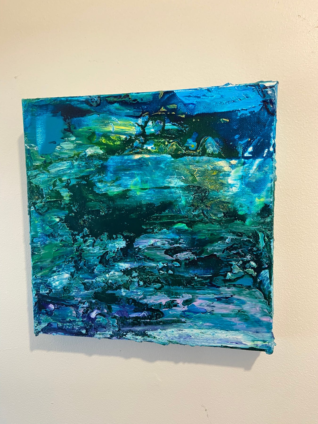 Water Lilies Encore Painting, Abstract Acrylic Wall Art by Margo Humphries