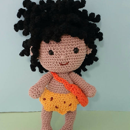 Dave the caveboy, crocheted doll