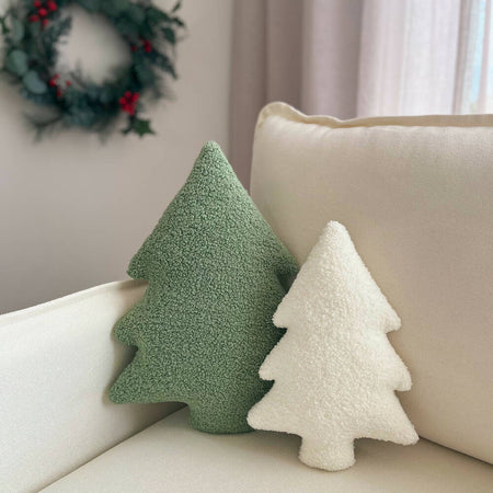 White Christmas Tree Cushion Decorative