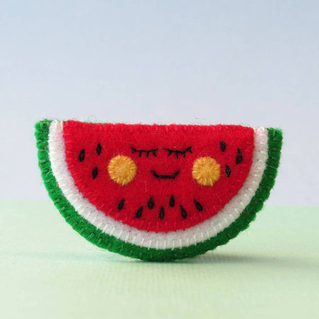 Watermelon Brooch - Wool Felt Embroidered Pin