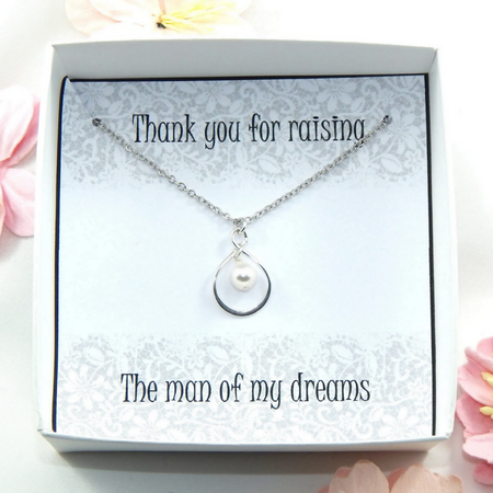 Mother of the Groom Necklace Gift,Mother-in-Law Thank You