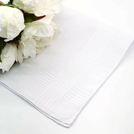 Wedding Handkerchief Man's White Cotton Personalised Anniversary Gift