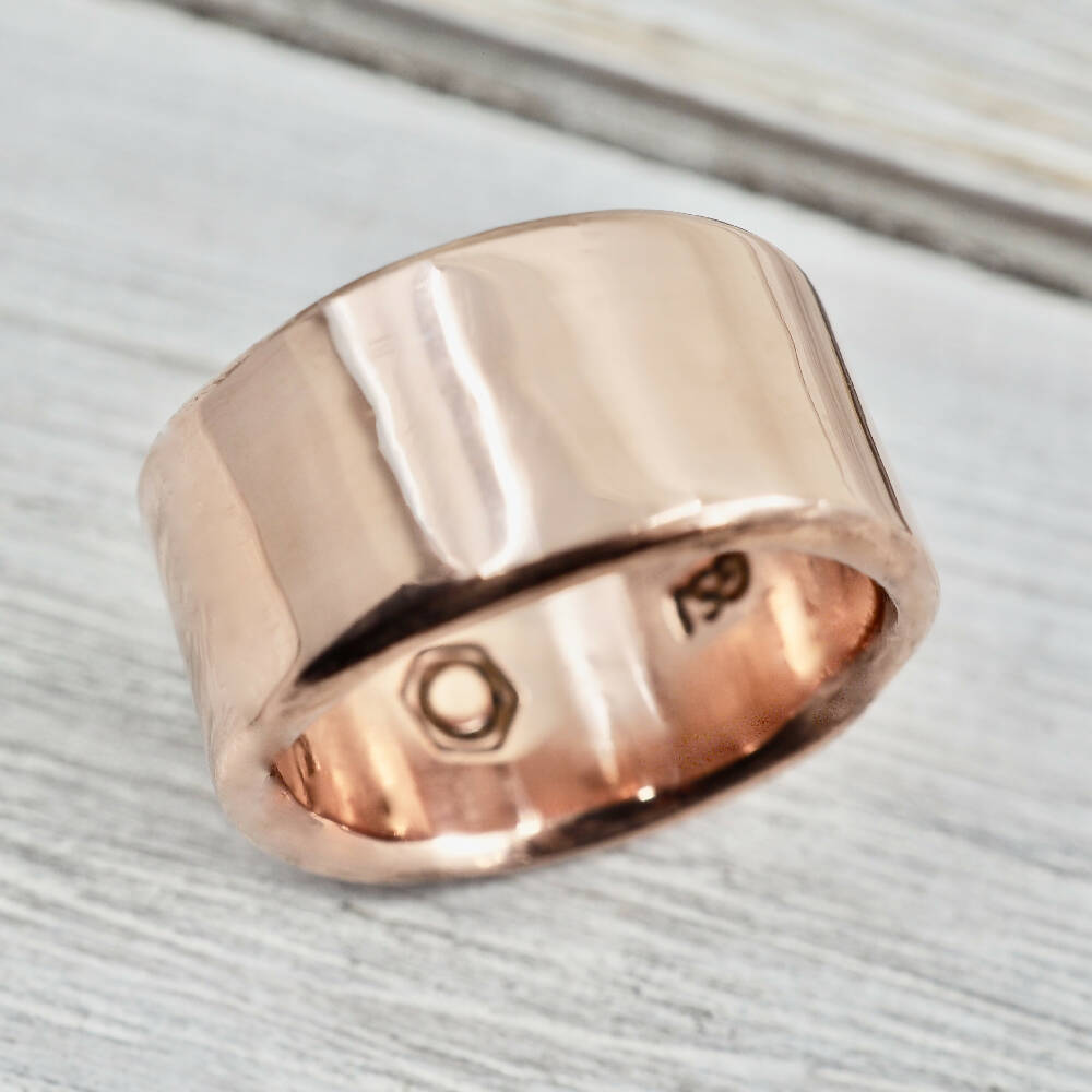 Wide copper ring | Chunky copper ring | Heavy copper ring | Handmade copper jewellery | Copper anniversary gift | Wedding Ring