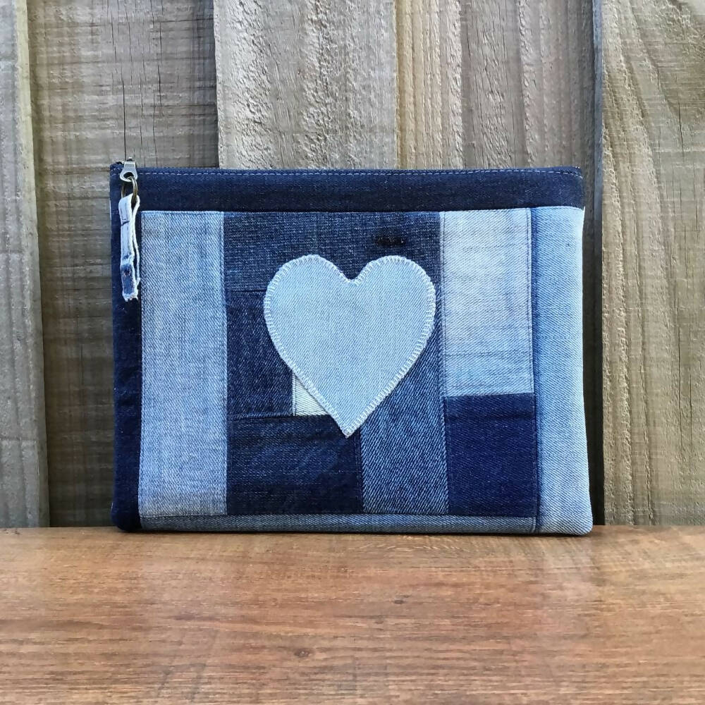 Upcycled Denim Pencil case – Heart