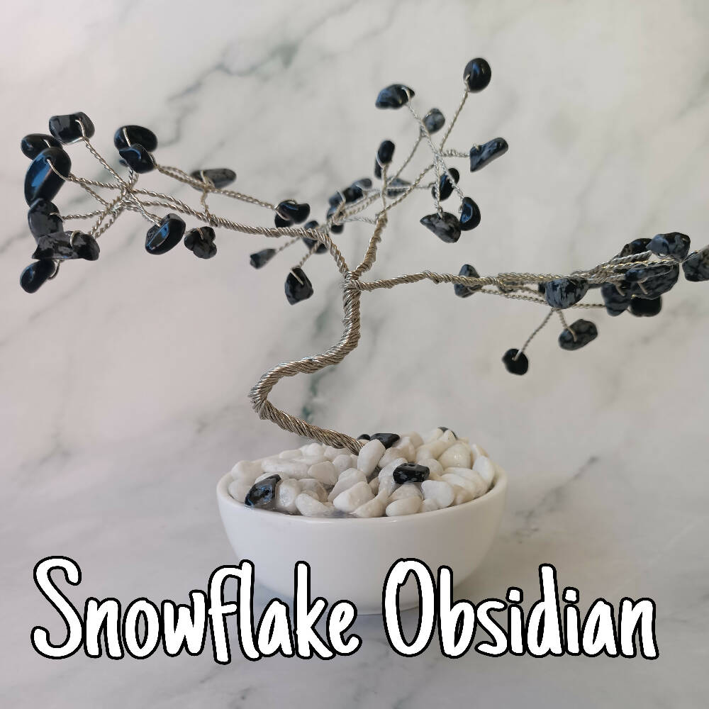Snowflake Obsidian Mini Gem Tree already made