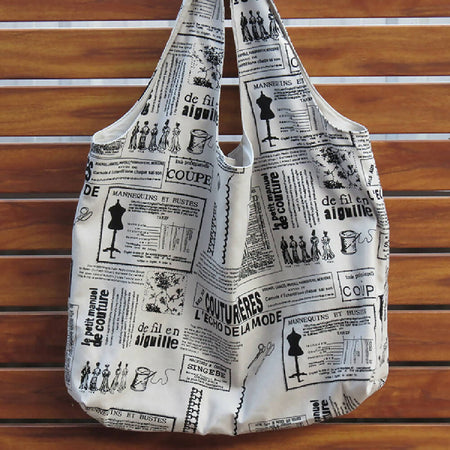 Market Bag, Tote, Carry All - Crafty Print - Reversible