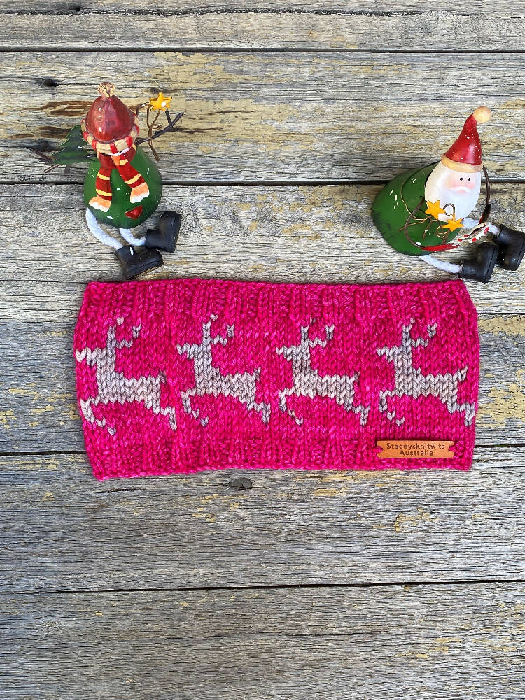 DOWNLOAD - Knitting Pattern - Christmas Headband, Reindeer Headband Pattern